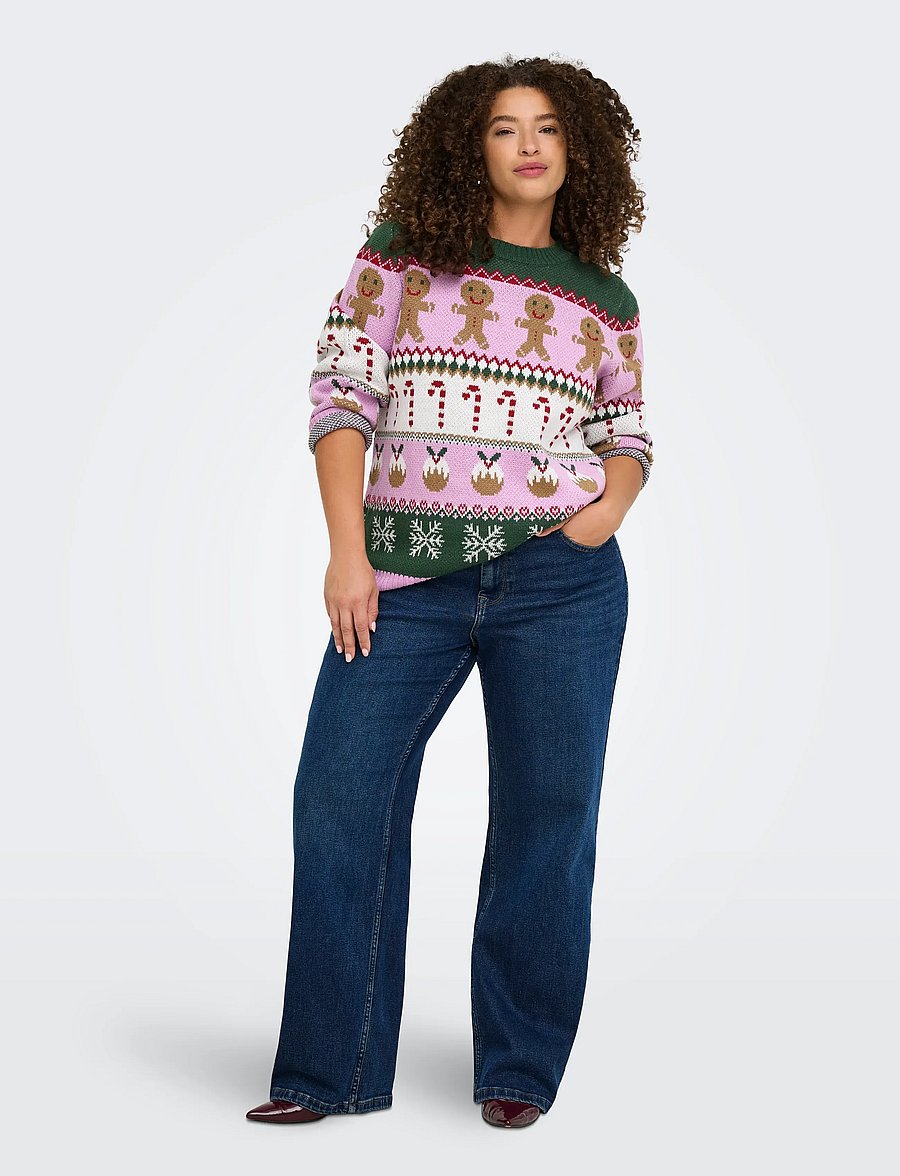 ONLY Carmakoma - CARXMAS HO LS O-NECK KNT - pullover - phalaenopsis - 4