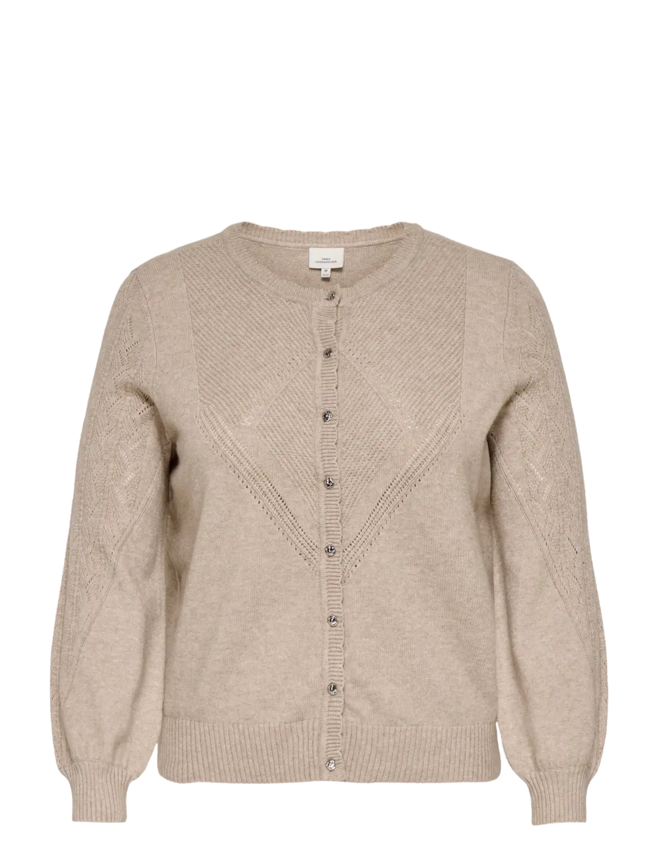 ONLY Carmakoma CARPRINCESS LS O-NECK CARDI NOOS - Kleidung - MOCHA MERINGUE / beige