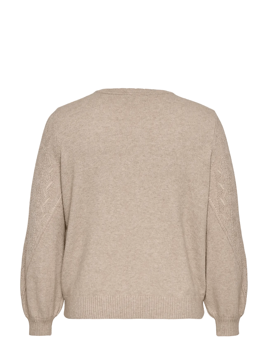 ONLY Carmakoma - CARPRINCESS LS O-NECK CARDI NOOS - strickjacken - mocha meringue - 2