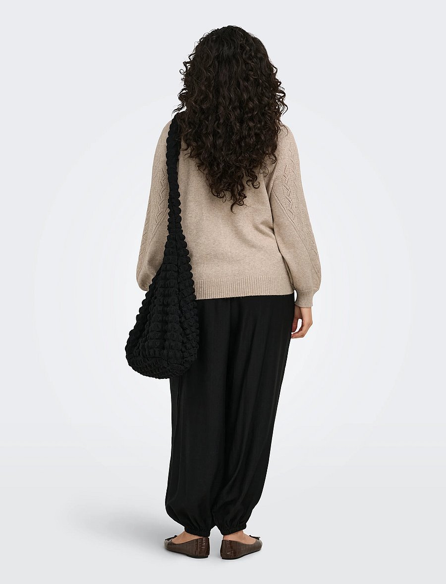 ONLY Carmakoma - CARPRINCESS LS O-NECK CARDI NOOS - strickjacken - mocha meringue - 3