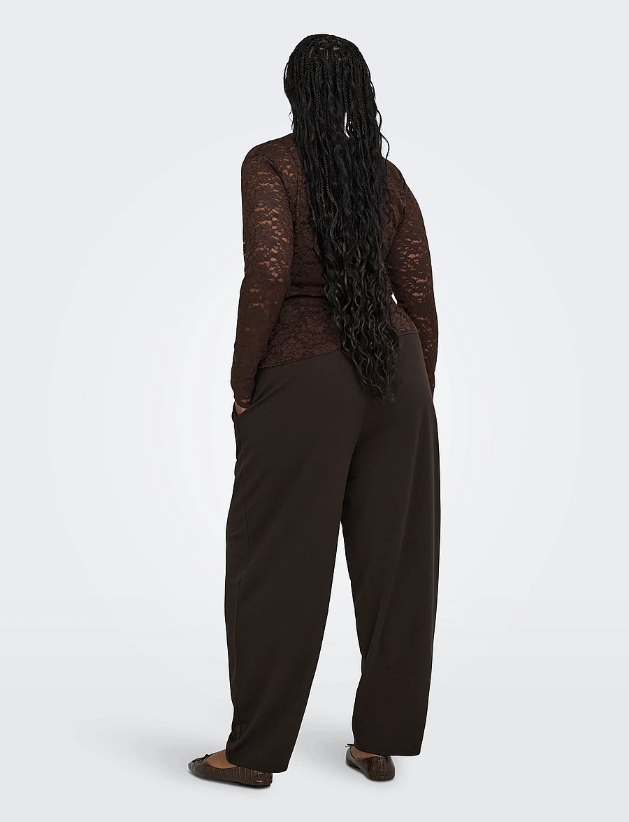 ONLY Carmakoma - CARNIKKA L/S LACE TOP JRS NOOS - blouses à manches longues - coffee bean - 3
