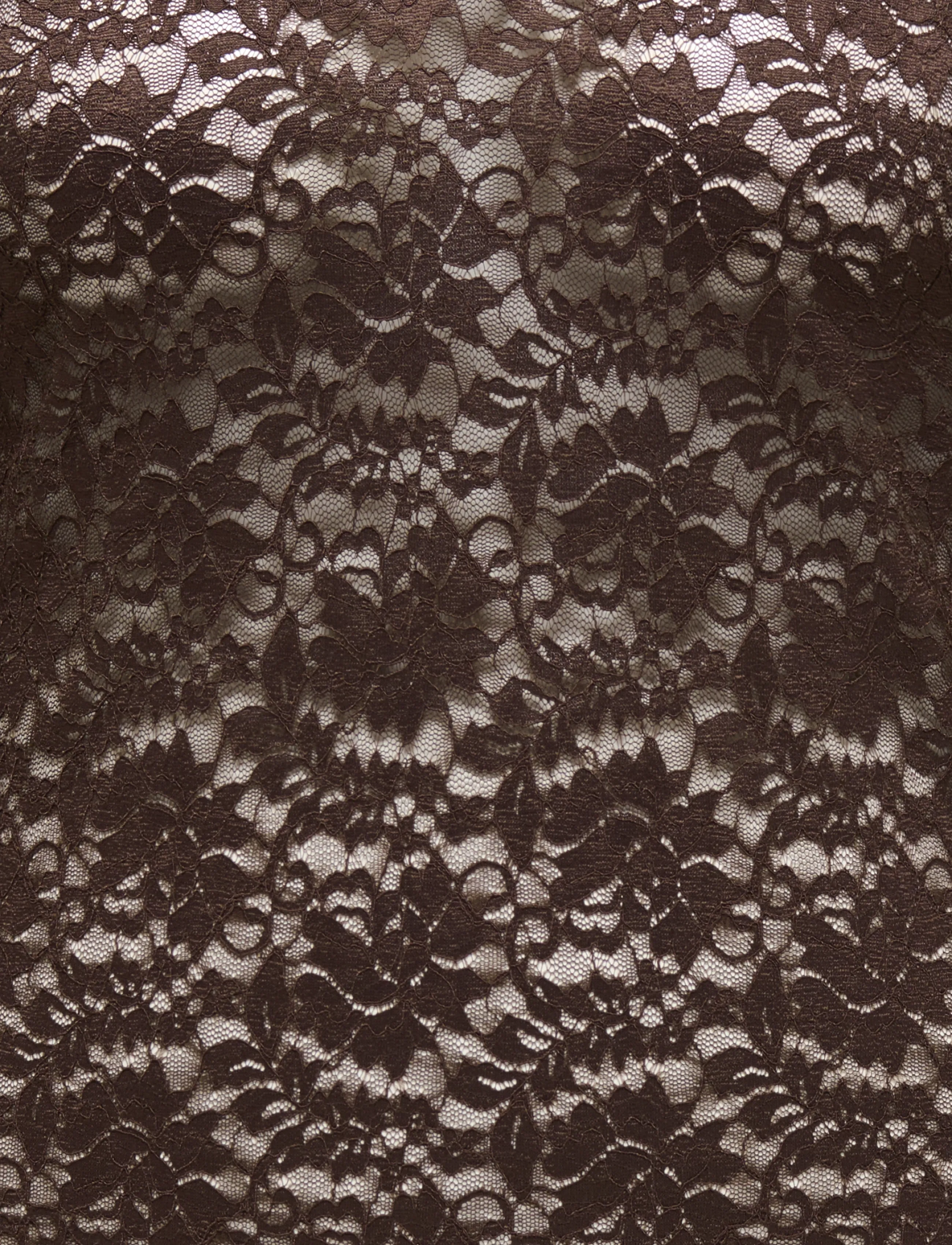 ONLY Carmakoma - CARNIKKA L/S LACE TOP JRS NOOS - långärmade blusar - coffee bean - 3