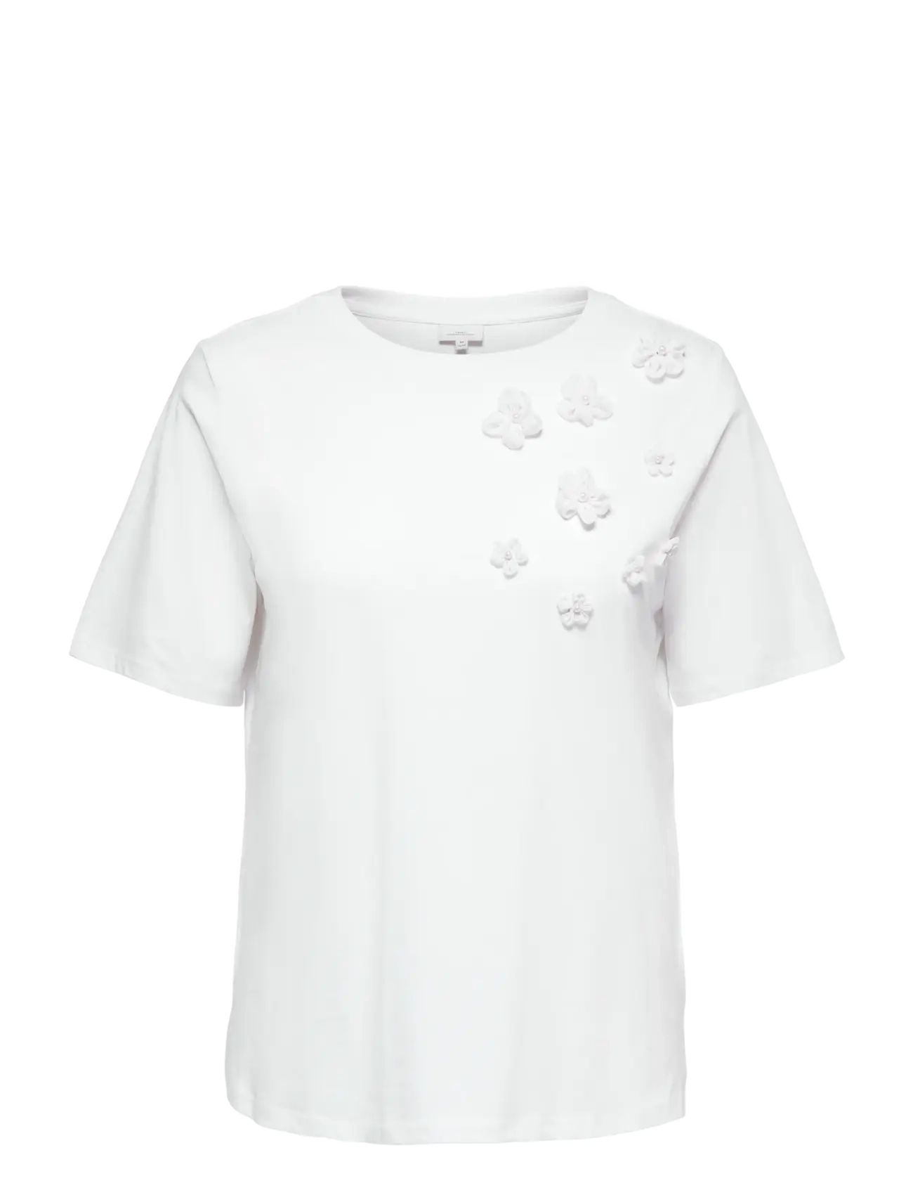 ONLY Carmakoma CARRYDER SS SLEEVE O-NECK REG SLIT TEE - Kläder - BRIGHT WHITE / white