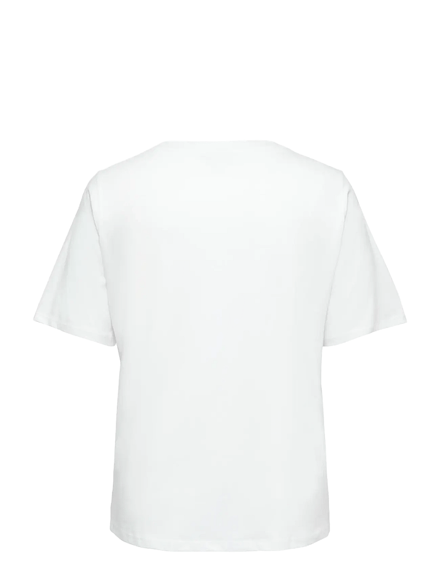 ONLY Carmakoma - CARRYDER SS SLEEVE O-NECK REG SLIT TEE - t-shirts - bright white - 1