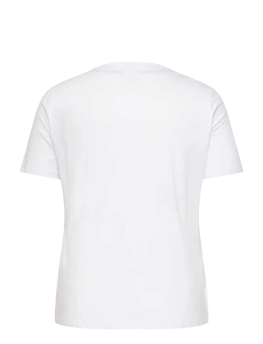 ONLY Carmakoma - CARBEAU S/S O-NECK JEANS TEE JRS - t-shirts - bright white - 1