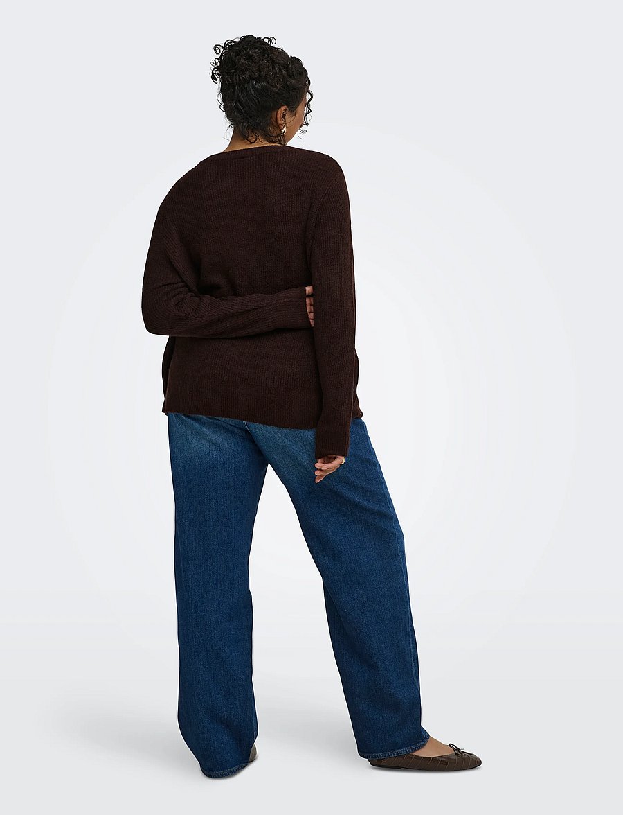 ONLY Carmakoma - CARJERICO L/S PULLOVER KNT - coffee bean - 3