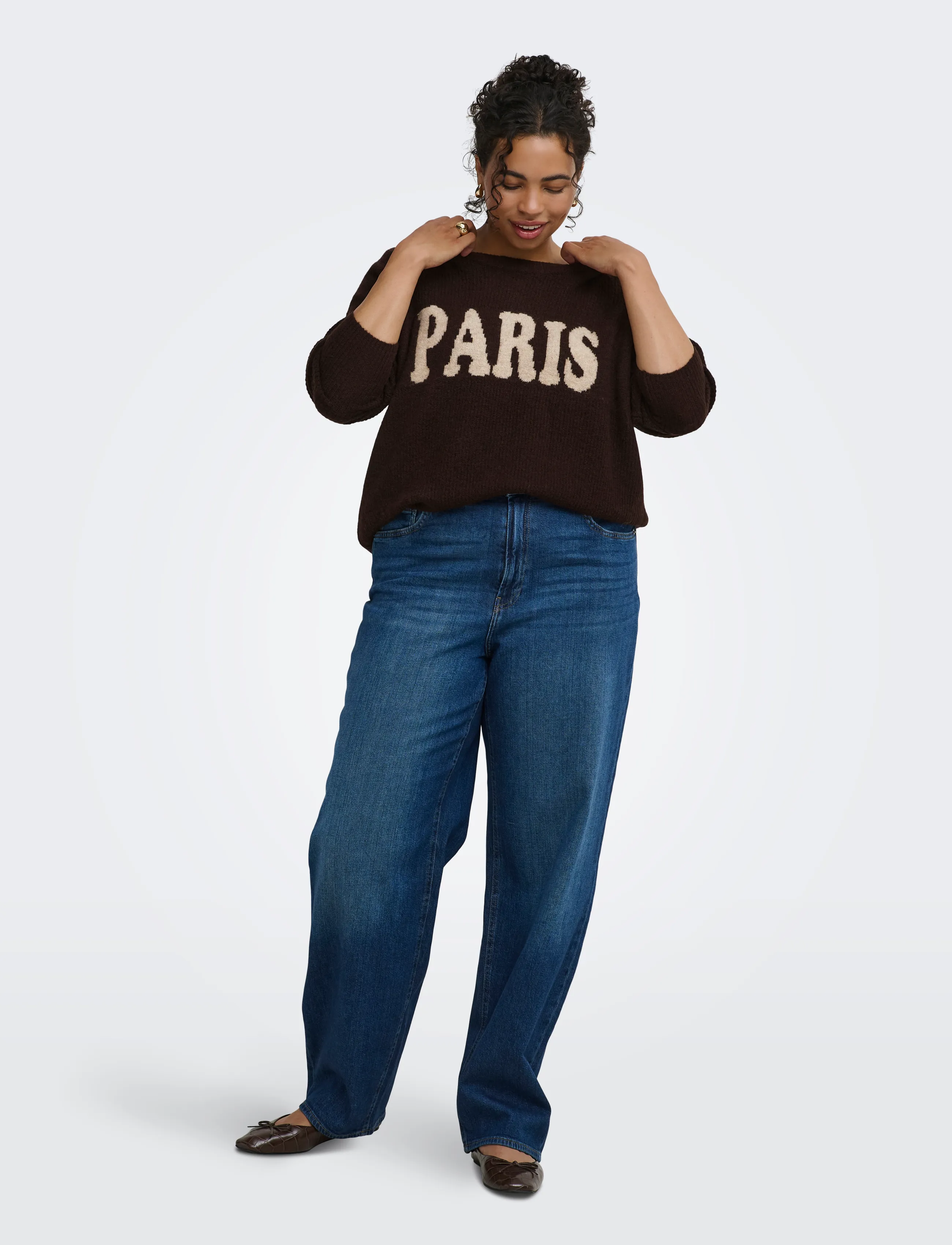 ONLY Carmakoma - CARJERICO L/S PULLOVER KNT - coffee bean - 4