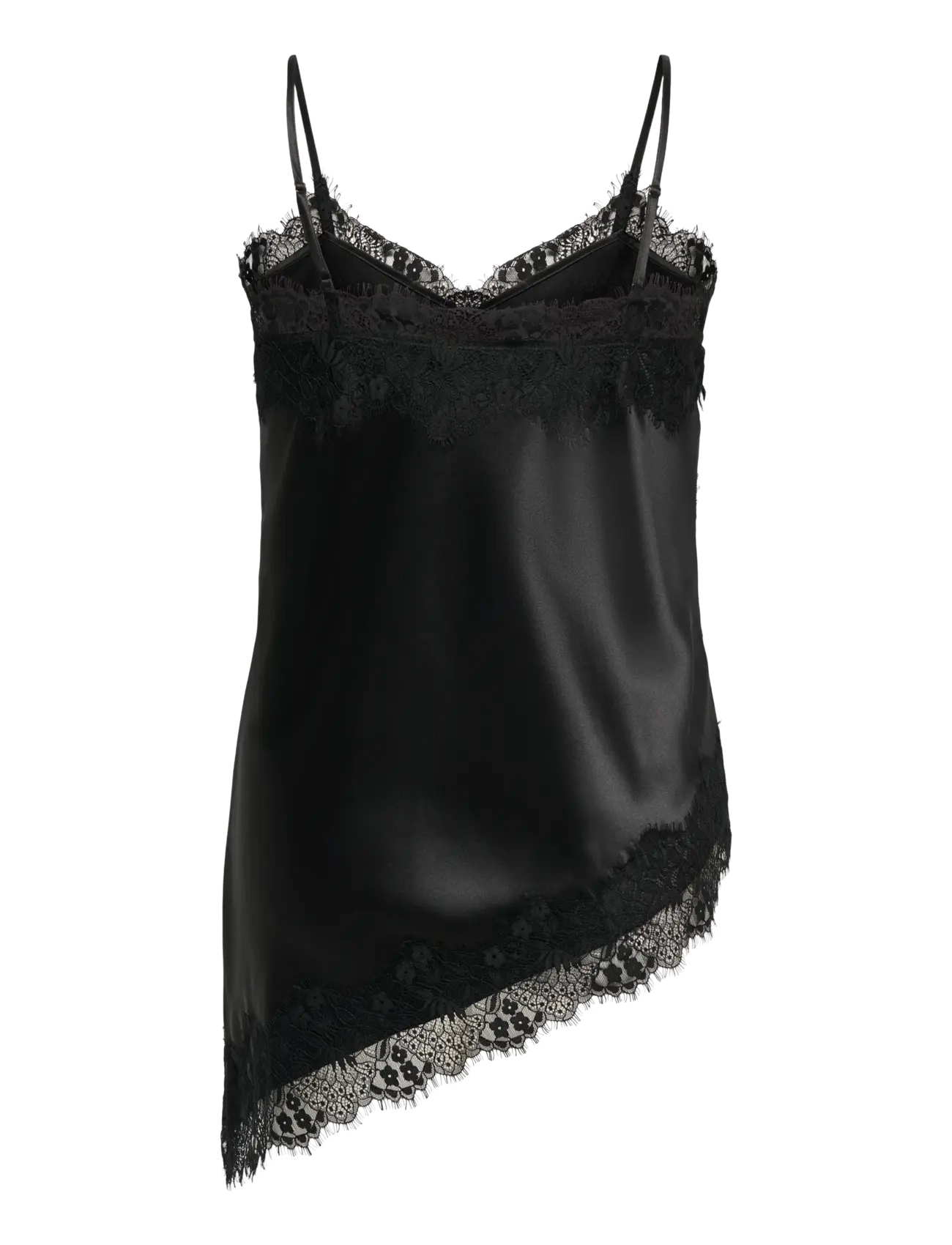 ONLY Carmakoma - CARINDONA STRAP SATIN LACE TOP WVN - Ärmellose tops - black - 2