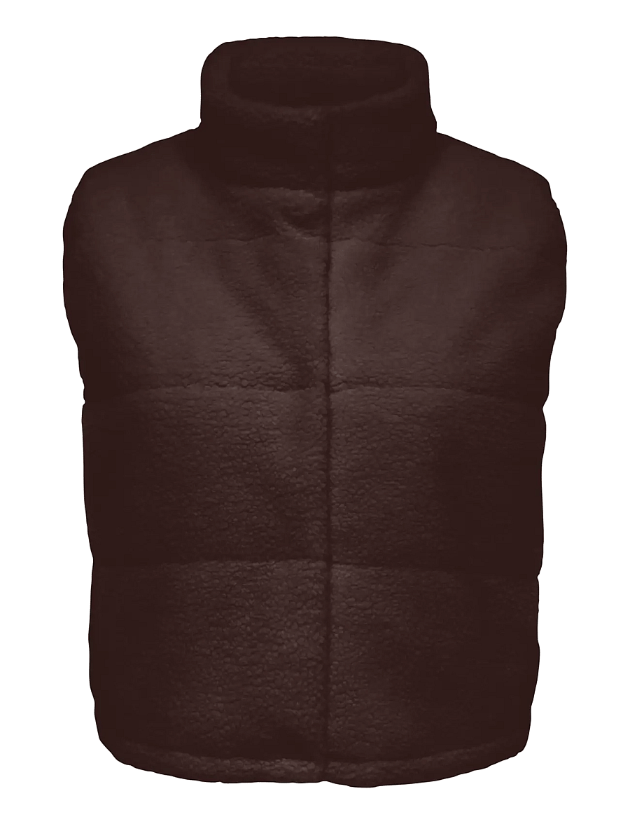 ONLY Carmakoma - CARSANDRA TEDDY WAISTCOAT OTW NOOS - fleece- och teddyvästar - seal brown - 0