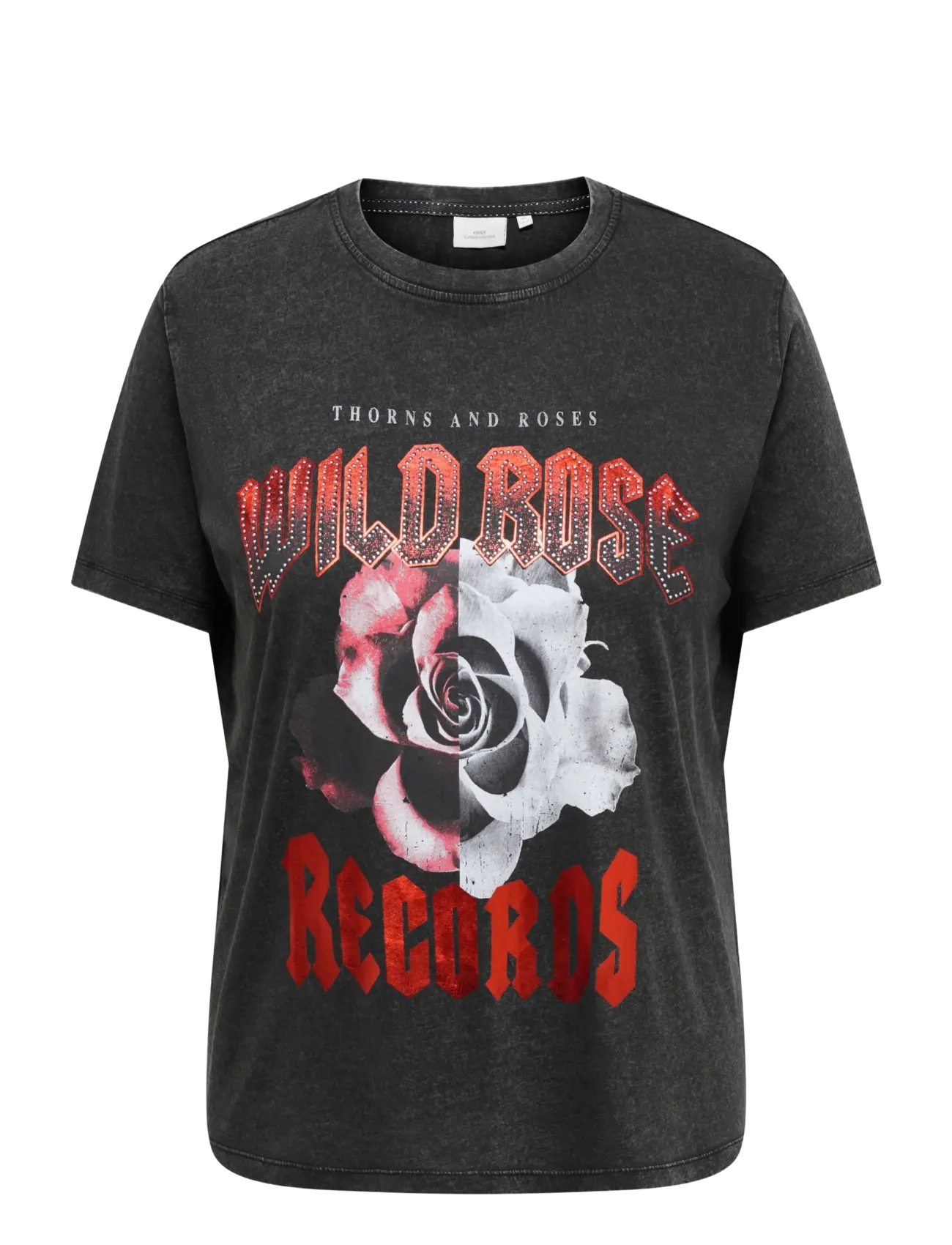 ONLY Carmakoma CARROXY S/S REG O-NECK TEE JRS - T-shirts - BLACK / black