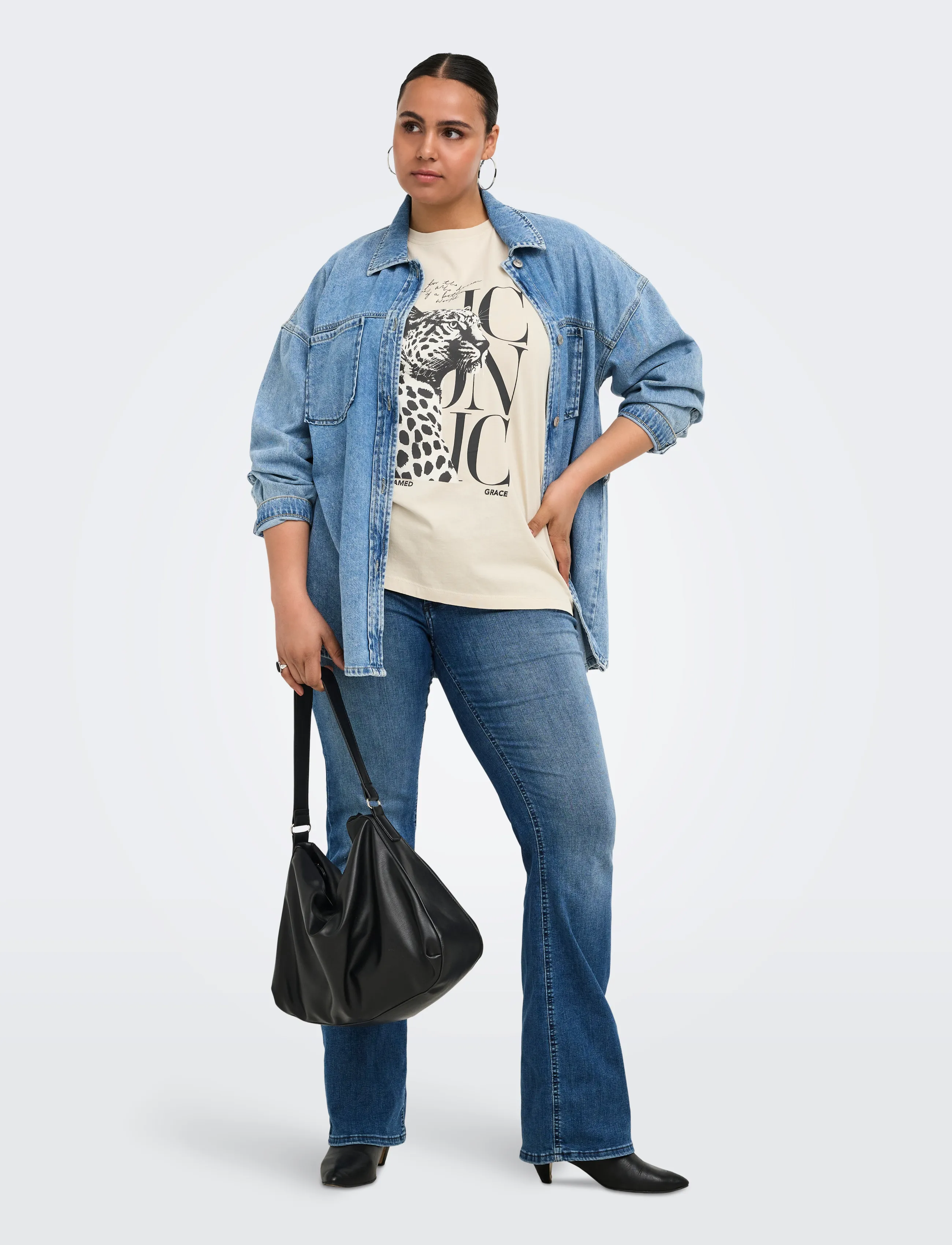 ONLY Carmakoma - CARROXY S/S REG O-NECK TEE JRS - pumice stone - 4