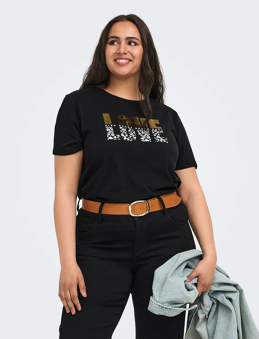 ONLY Carmakoma - CARKITA S/S REG TEE JRS NOOS - t-särgid - black - 0