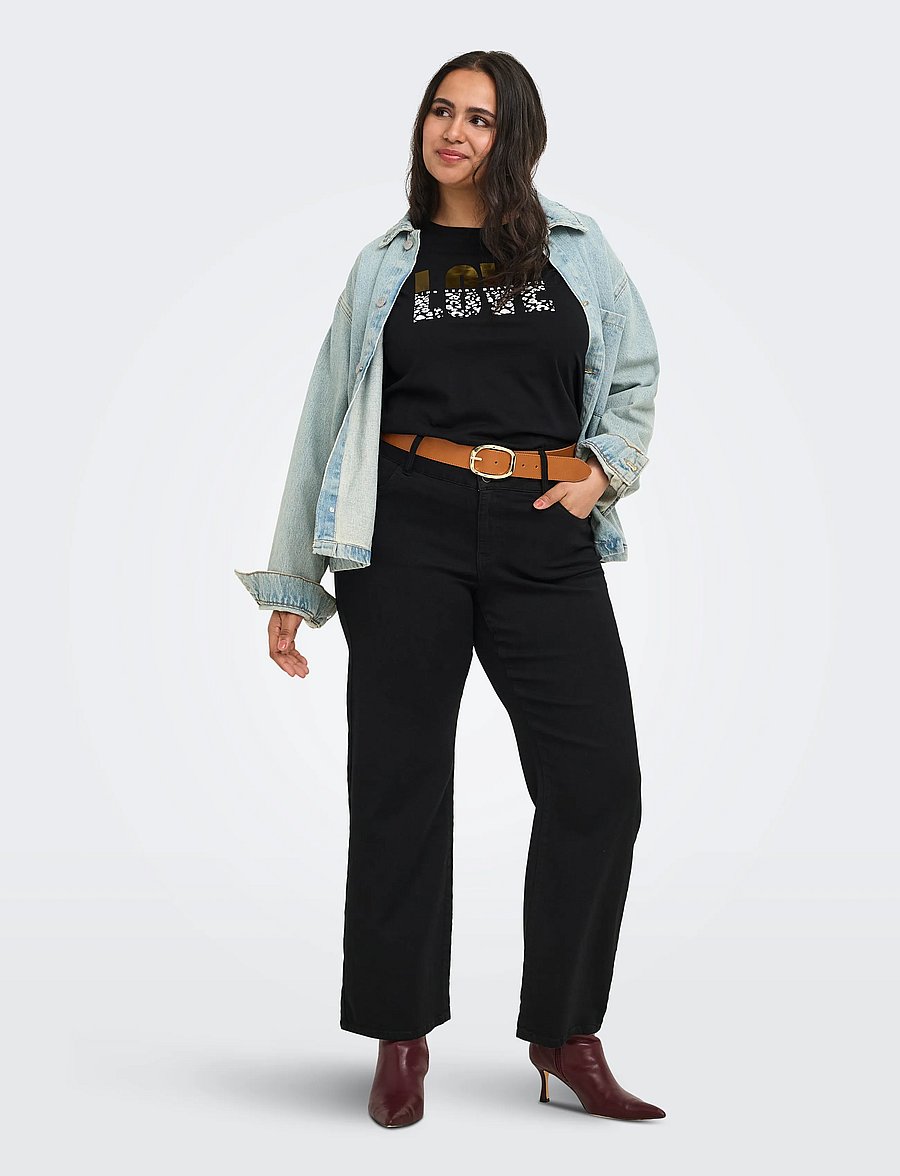 ONLY Carmakoma - CARKITA S/S REG TEE JRS NOOS - t-särgid - black - 4