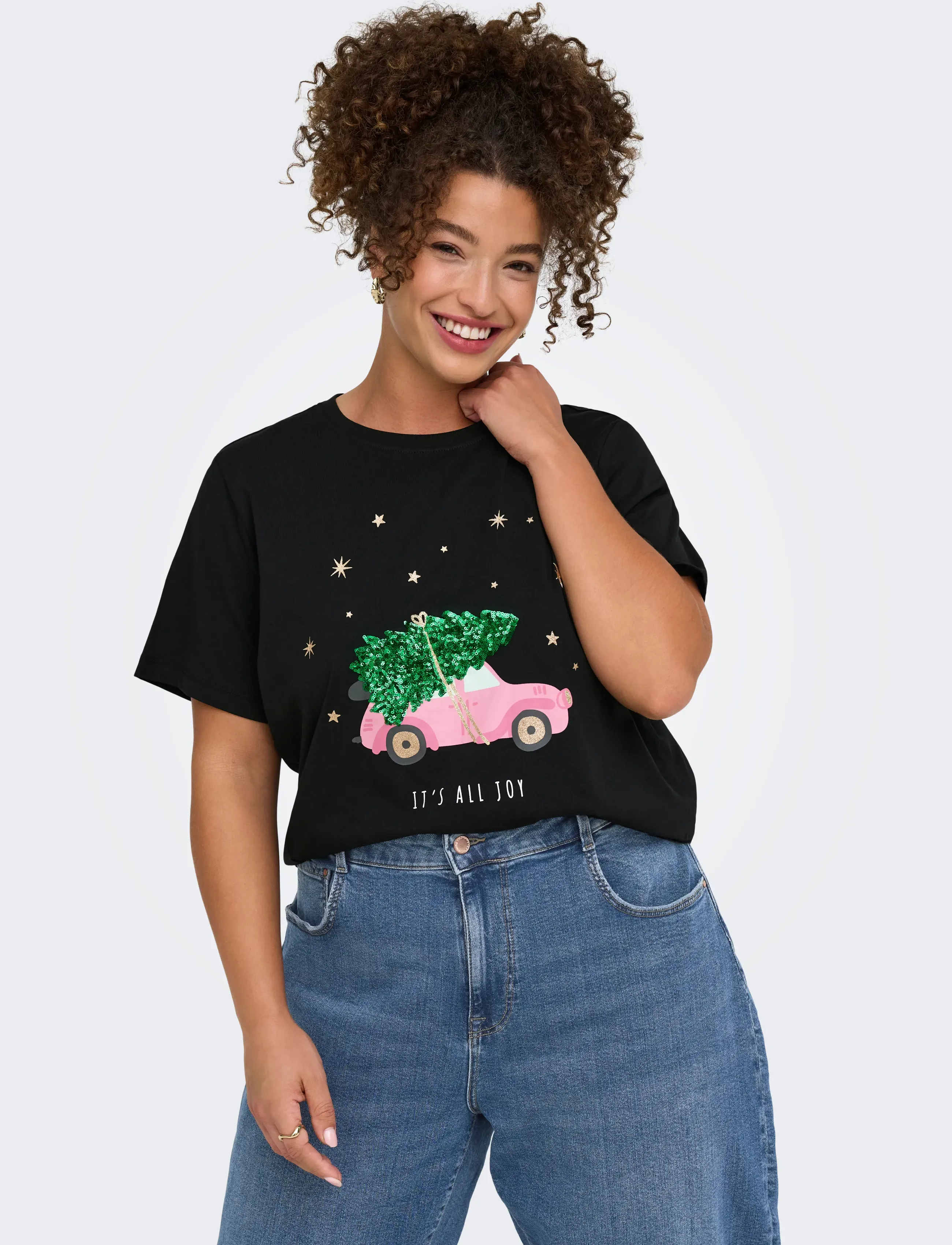 ONLY Carmakoma Carkita Reg S/S Tee Xmas Jrs t-shirts dam – bild 6