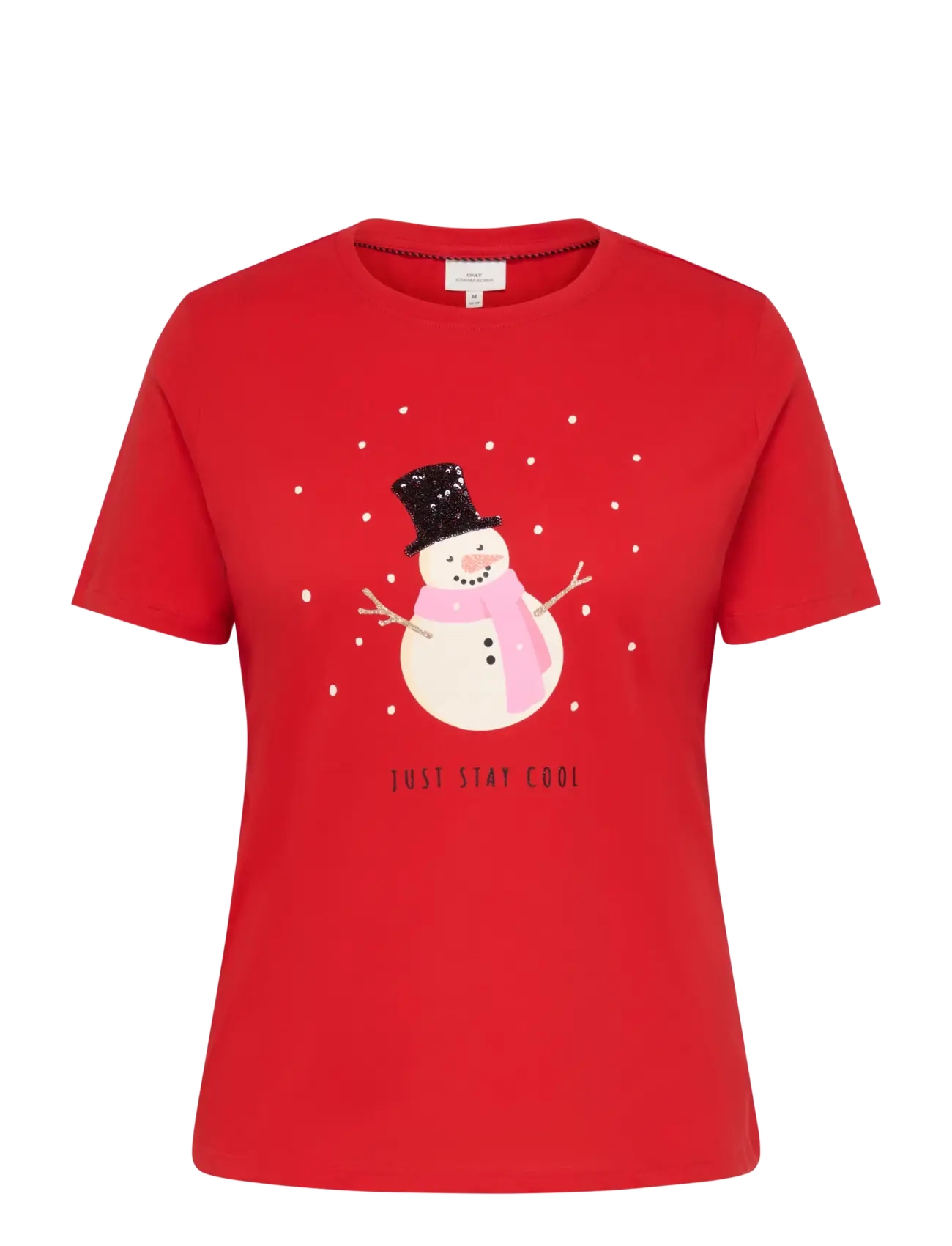 ONLY Carmakoma CARKITA REG S/S TEE XMAS JRS - Festival-Outfits - HIGH RISK RED / red