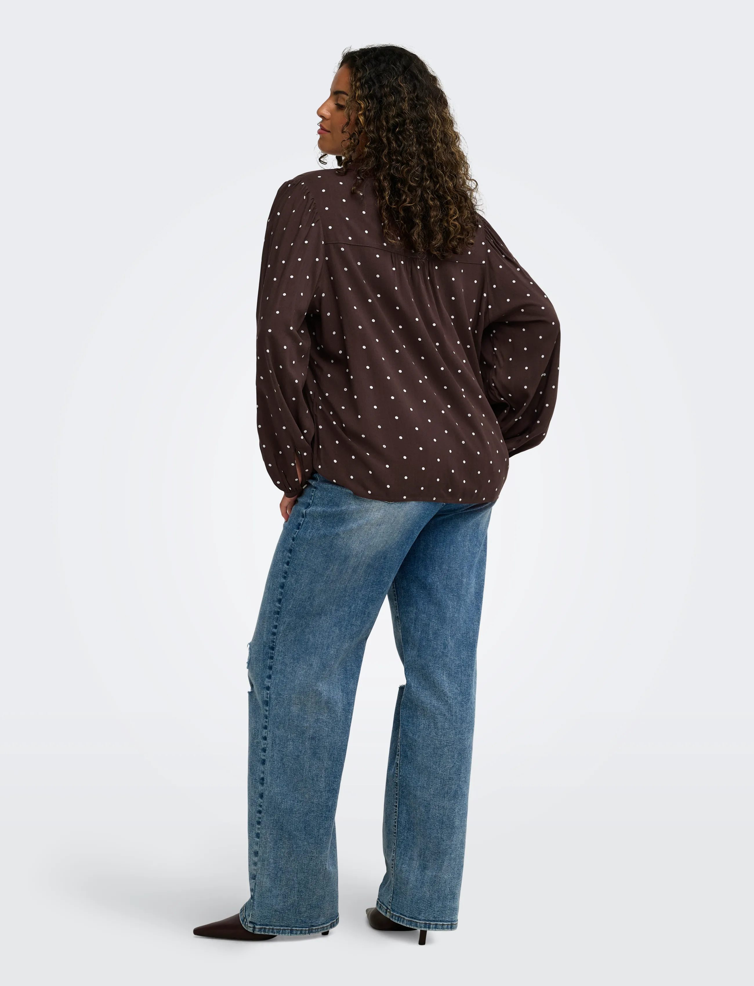 ONLY Carmakoma - CARRAYA L/S SHIRT WVN NOOS - long-sleeved shirts - deep mahogany - 3