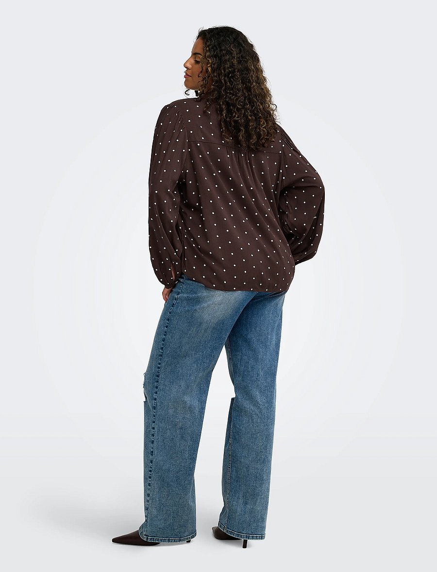 ONLY Carmakoma - CARRAYA L/S SHIRT WVN NOOS - langærmede skjorter - deep mahogany - 3