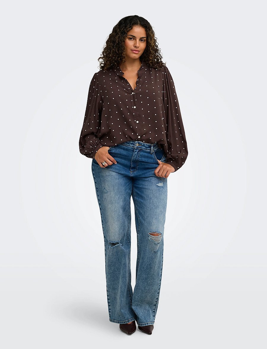 ONLY Carmakoma - CARRAYA L/S SHIRT WVN NOOS - langærmede skjorter - deep mahogany - 4