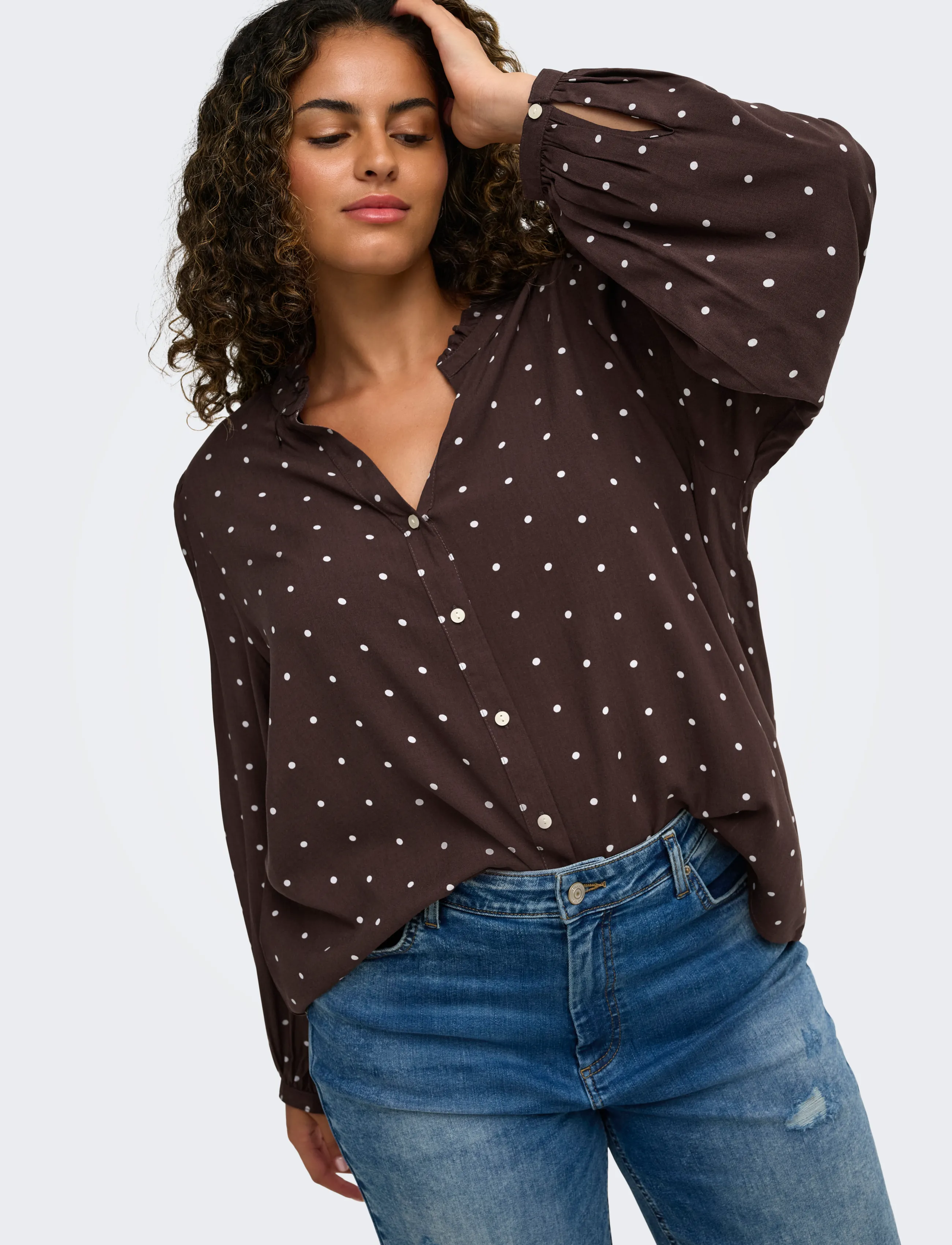 ONLY Carmakoma - CARRAYA L/S SHIRT WVN NOOS - long-sleeved shirts - deep mahogany - 5