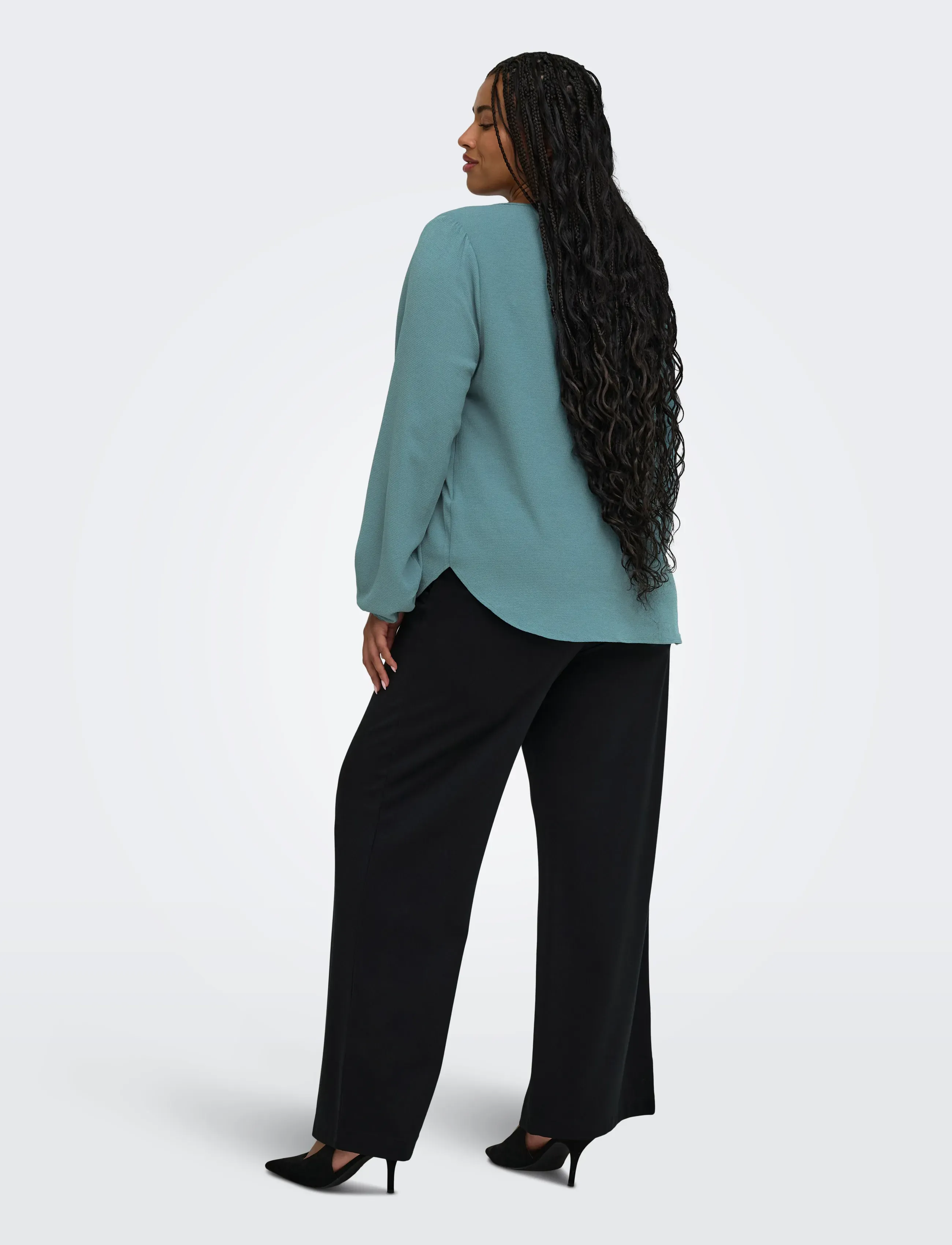 ONLY Carmakoma - CARGOLDTRASH-TAILOR HW STR PANT TLR NOOS - autumn savings - black - 3