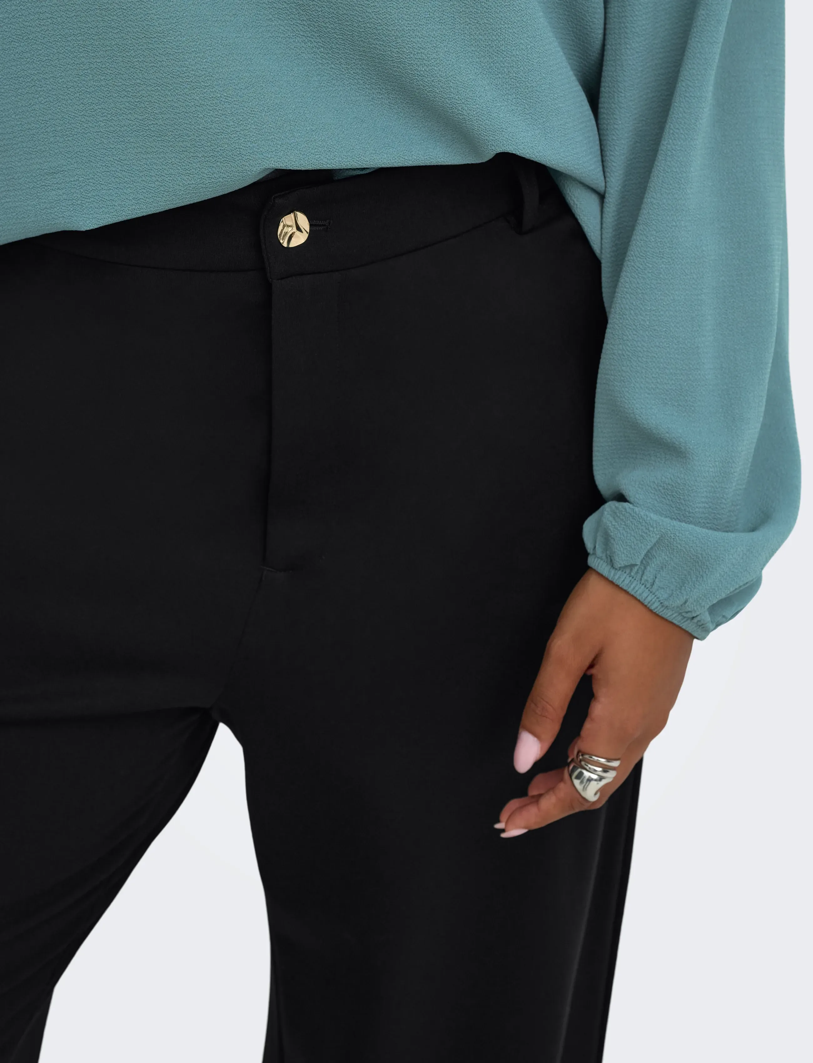 ONLY Carmakoma - CARGOLDTRASH-TAILOR HW STR PANT TLR NOOS - autumn savings - black - 5