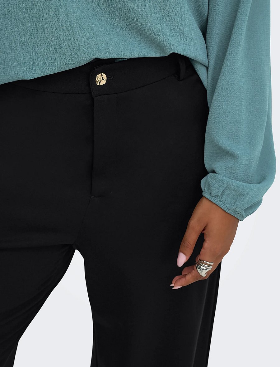 ONLY Carmakoma - CARGOLDTRASH-TAILOR HW STR PANT TLR NOOS - spodnie proste - black - 5