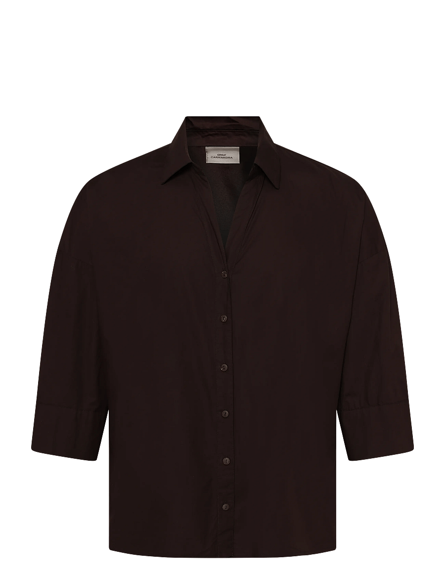 ONLY Carmakoma - CARSAJA KERI 3/4 SHIRT WVN NOOS - coffee bean - 0