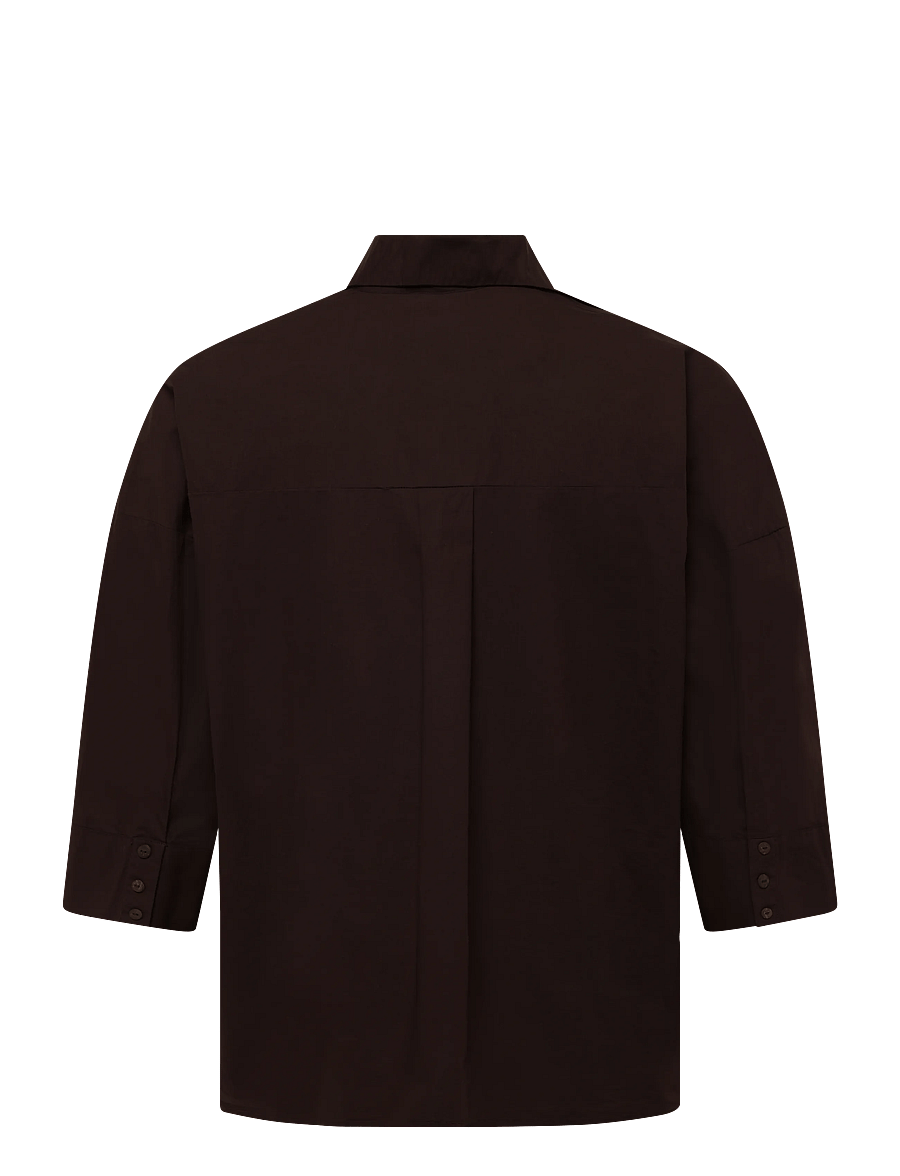 ONLY Carmakoma - CARSAJA KERI 3/4 SHIRT WVN NOOS - coffee bean - 1