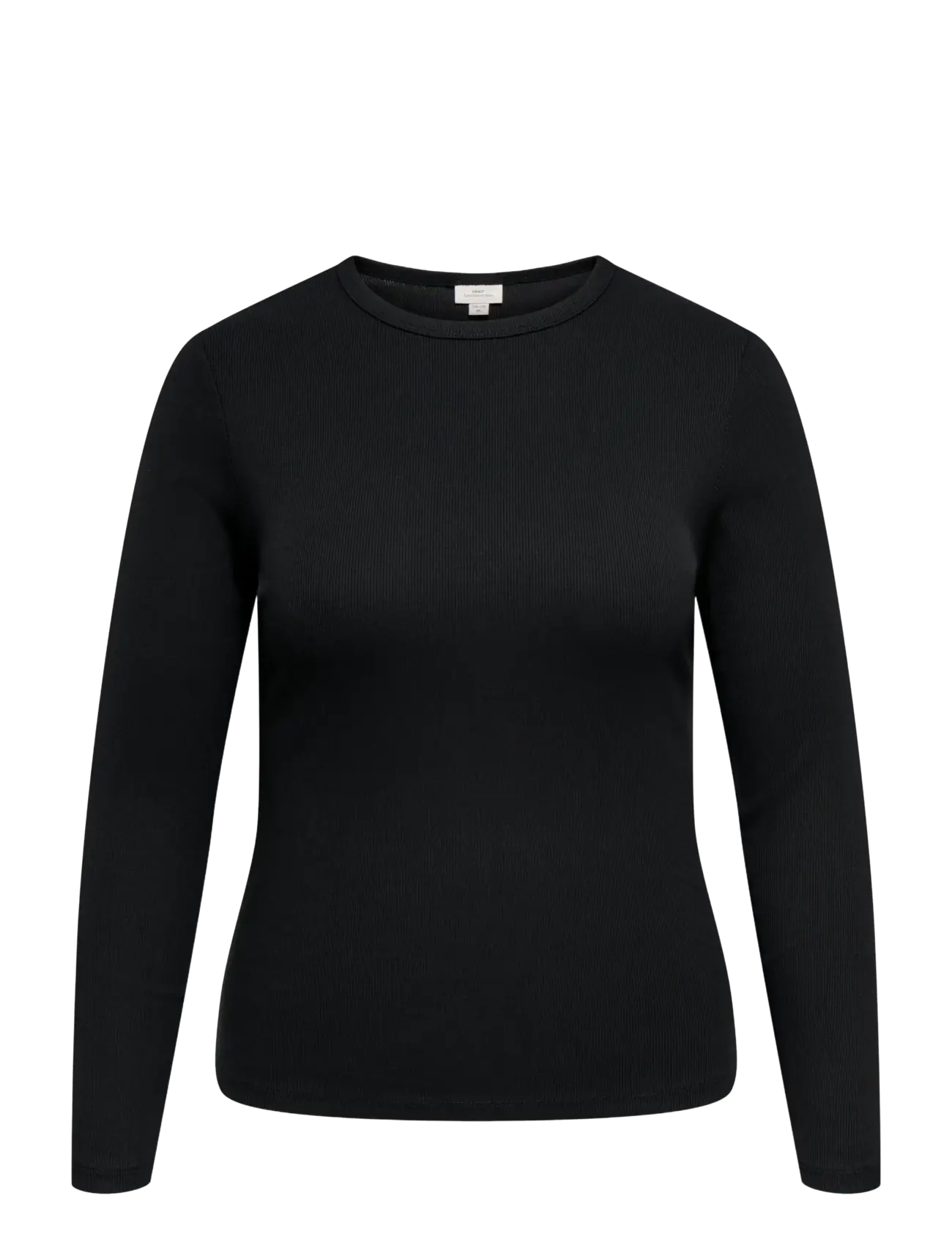 ONLY Carmakoma CARVAL L/S O-NECK TOP JRS NOOS - ONLY Carmakoma - BLACK / black