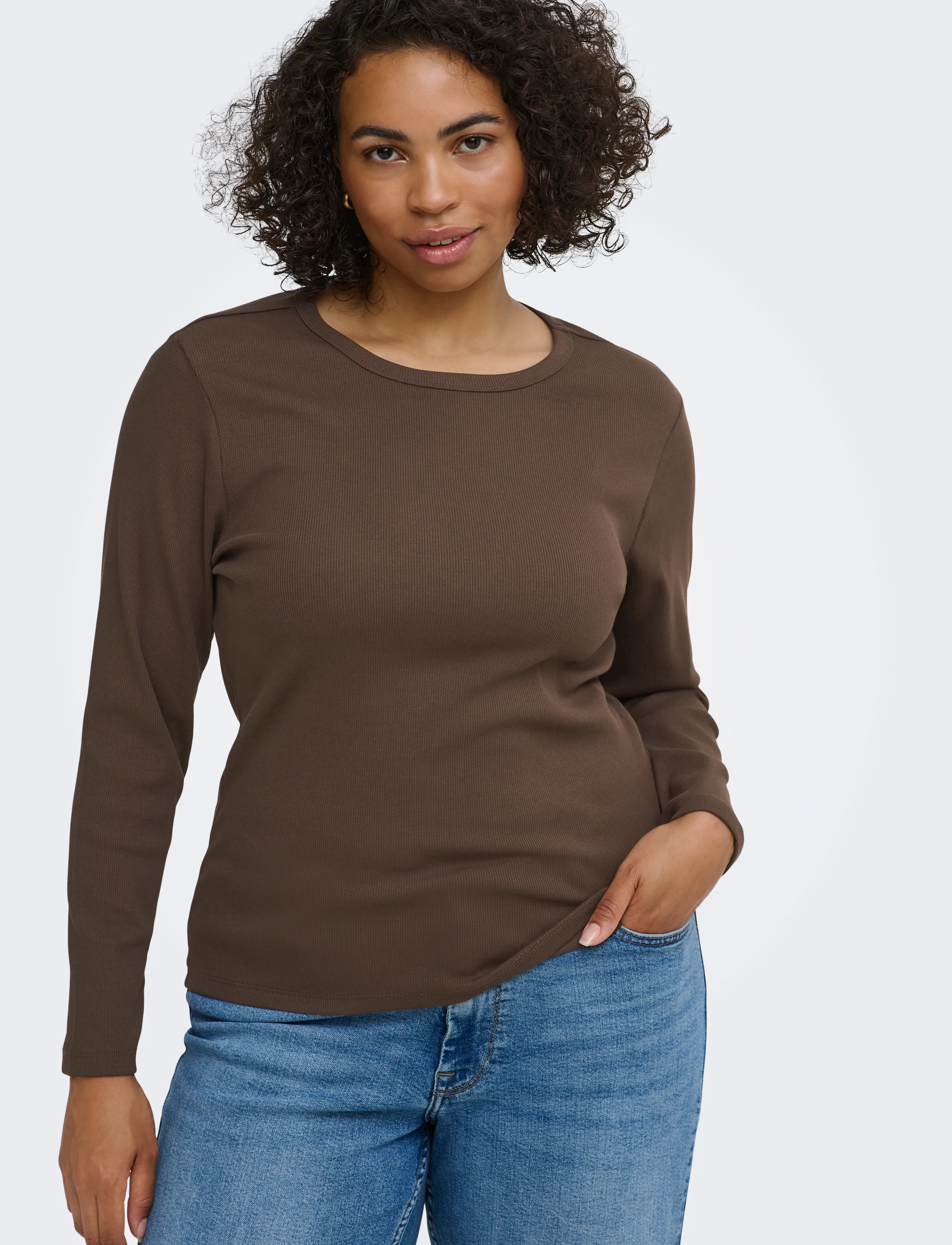 ONLY Carmakoma Carval L/S O-Neck Top Jrs Noos långärmade t-shirt dam – bild 6