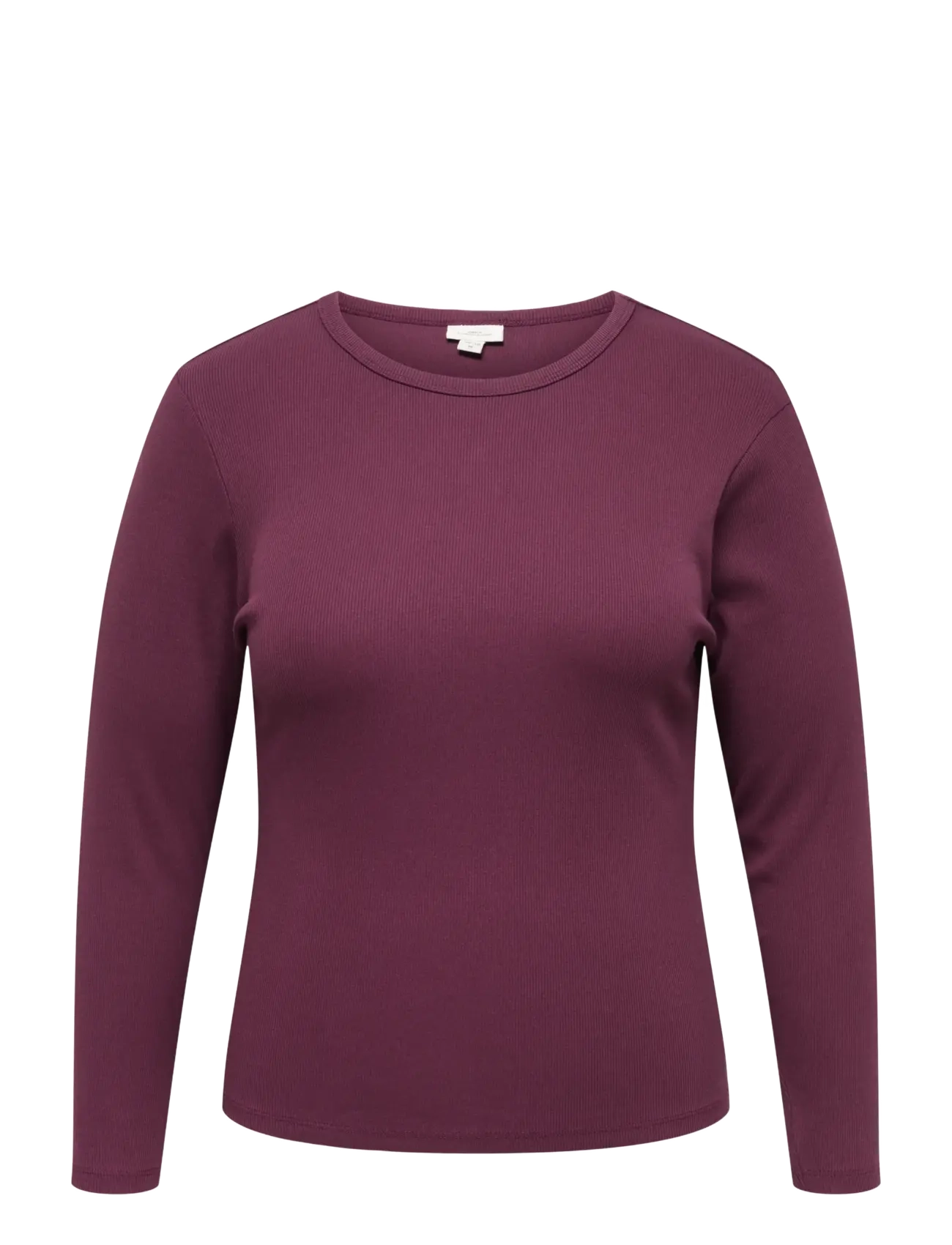 ONLY Carmakoma CARVAL L/S O-NECK TOP JRS NOOS - T-shirts & Tops - FIG / burgundy