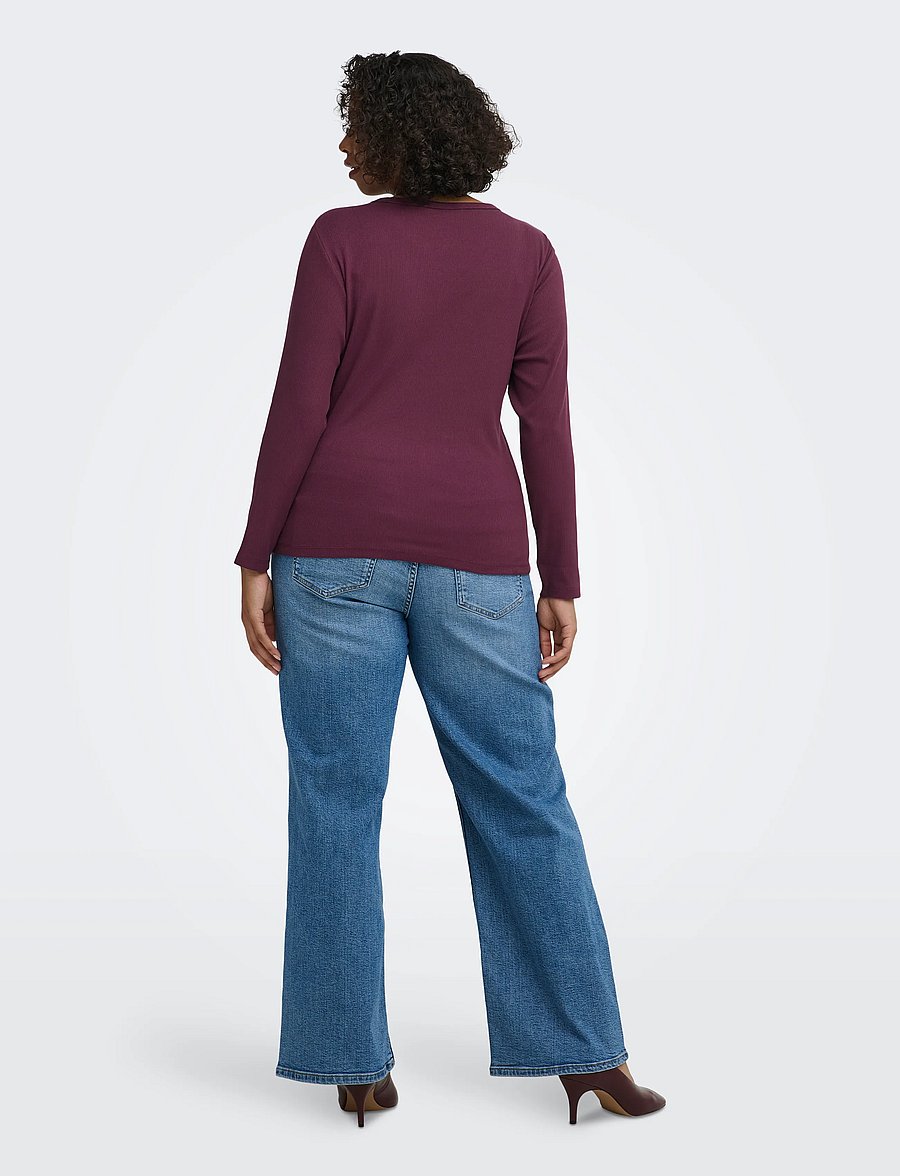 ONLY Carmakoma - CARVAL L/S O-NECK TOP JRS NOOS - hauts à manches longues - fig - 3