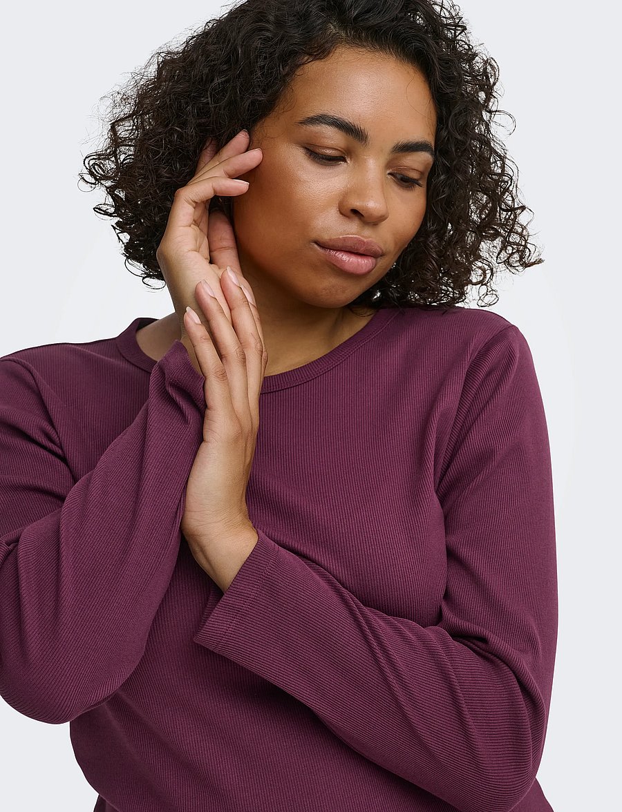ONLY Carmakoma - CARVAL L/S O-NECK TOP JRS NOOS - hauts à manches longues - fig - 5
