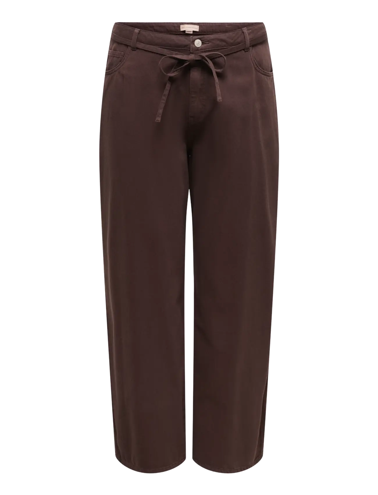 ONLY Carmakoma - CARGIANNA-SILLA MW STR BELT PANT PNTNOOS - coffee bean - 1