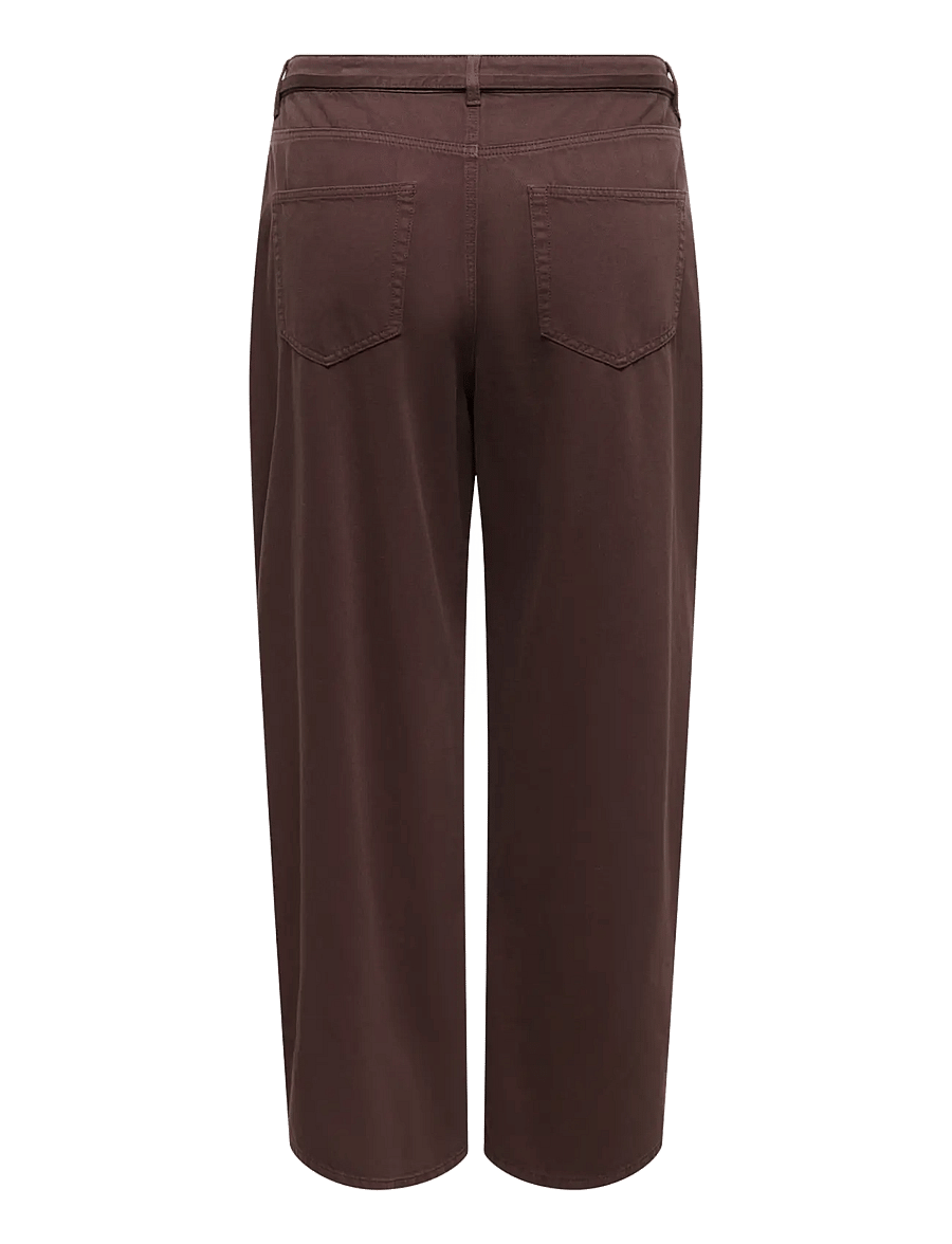 ONLY Carmakoma - CARGIANNA-SILLA MW STR BELT PANT PNTNOOS - coffee bean - 2