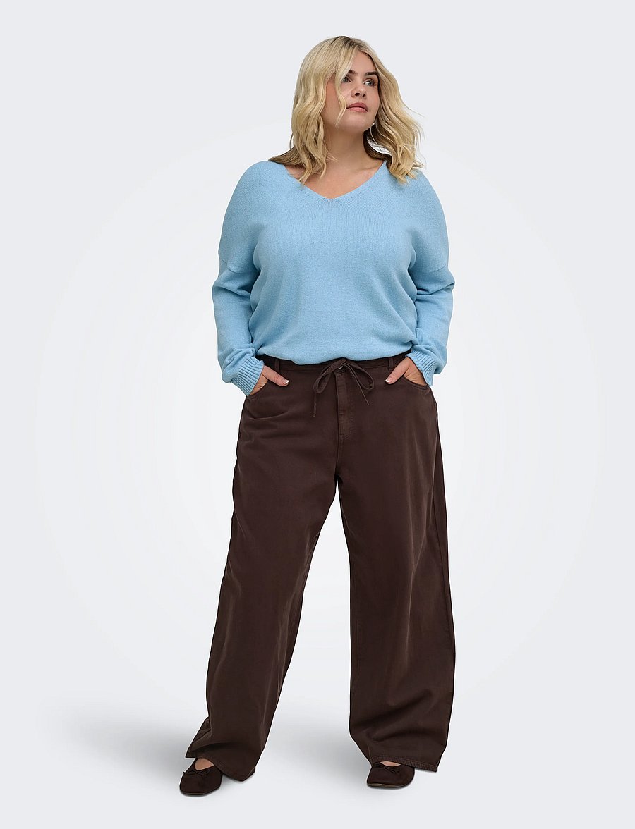 ONLY Carmakoma - CARGIANNA-SILLA MW STR BELT PANT PNTNOOS - coffee bean - 4