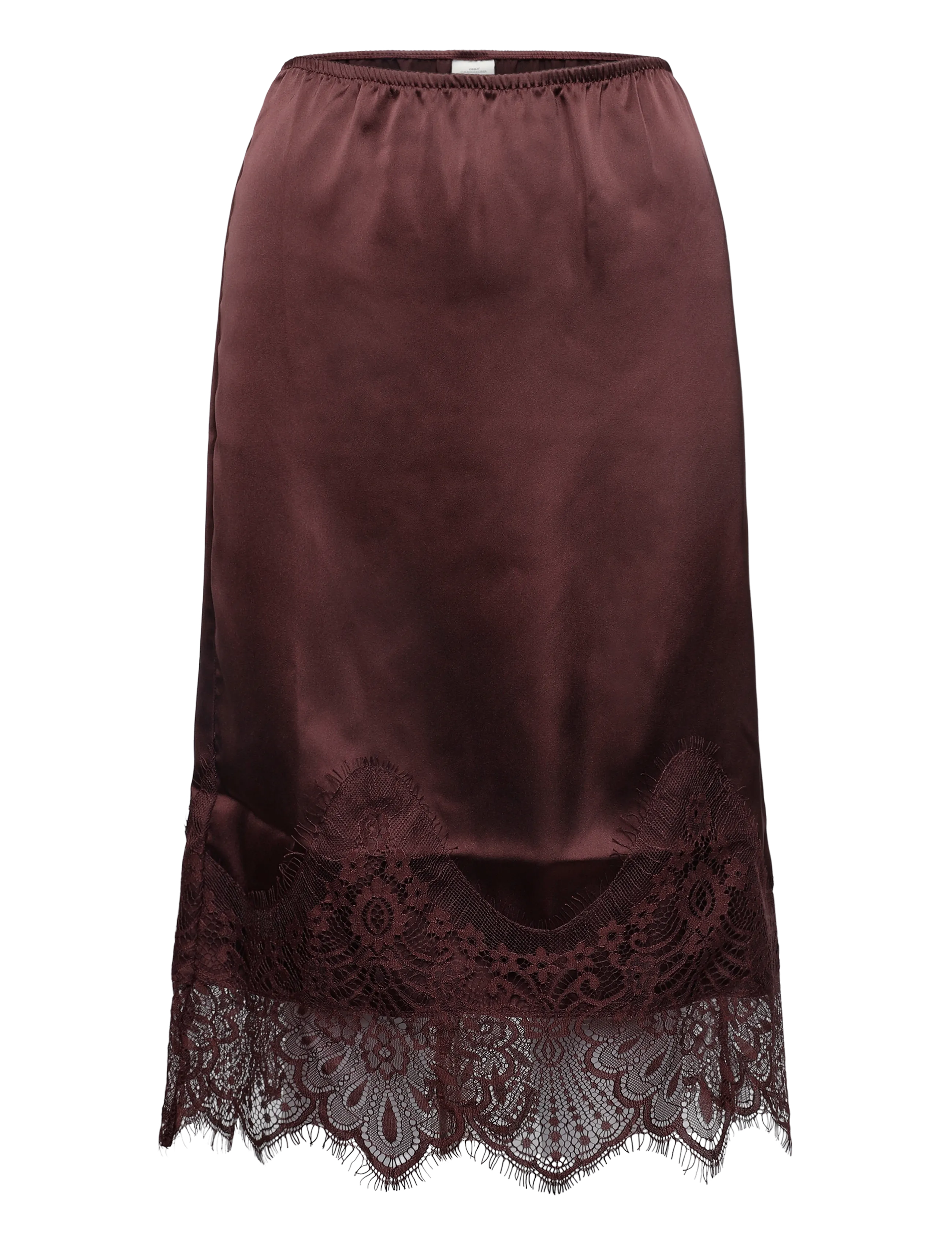 ONLY Carmakoma CARINDONA MIDI LACE SATIN SKIRT WVN - Special Occasions - CHOCOLATE TORTE / brown