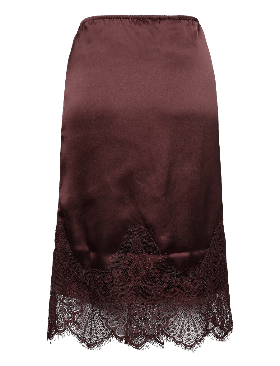 ONLY Carmakoma - CARINDONA MIDI LACE SATIN SKIRT WVN - chocolate torte - 1