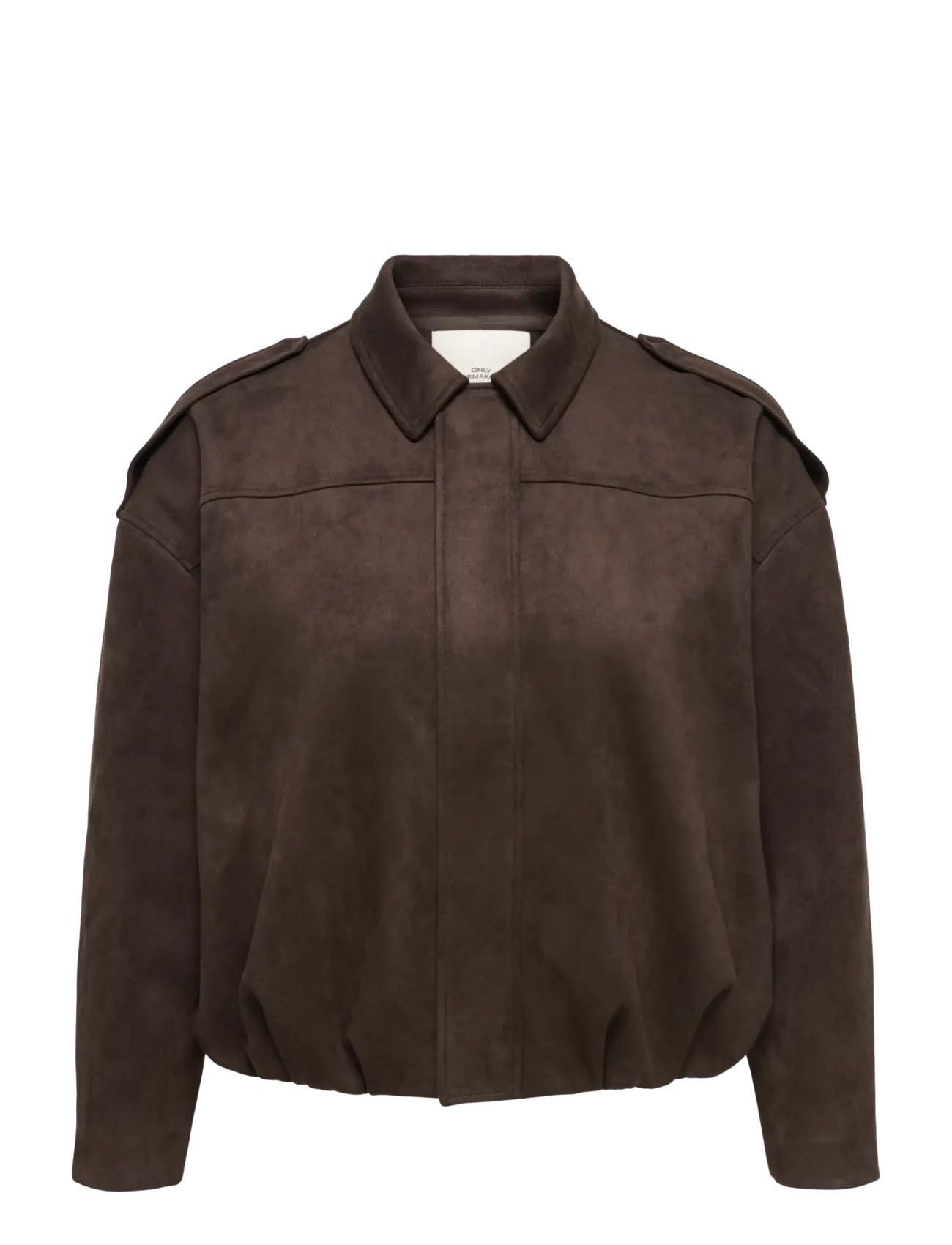 ONLY Carmakoma - CARMOON-STINA L/S FAUX SUEDE BOMBER OTW - chocolate torte - 1