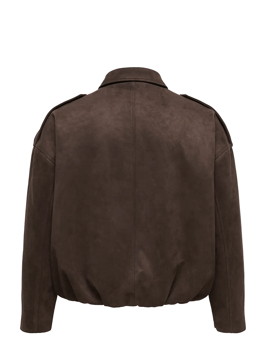 ONLY Carmakoma - CARMOON-STINA L/S FAUX SUEDE BOMBER OTW - chocolate torte - 2