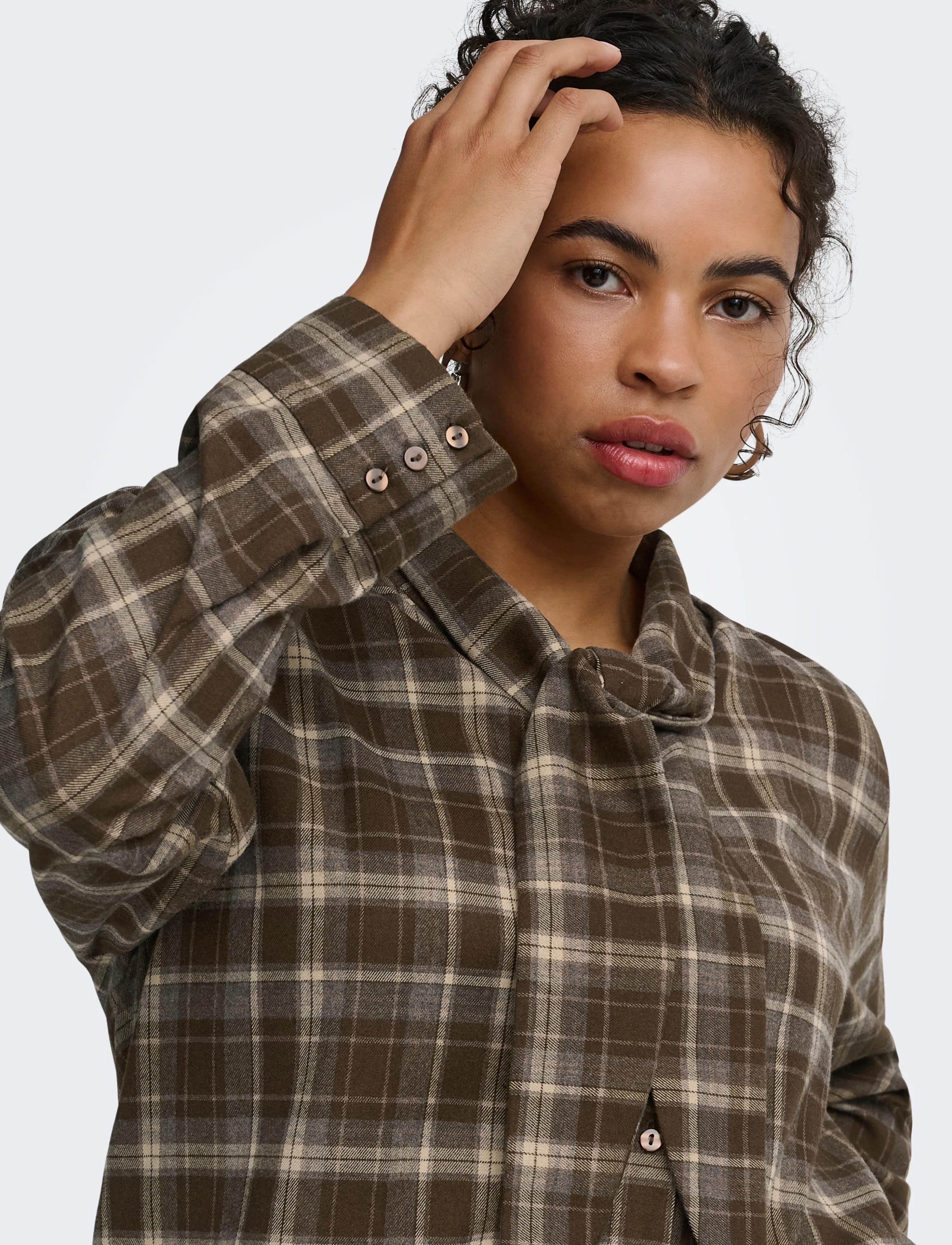 ONLY Carmakoma - CARGUKA L/S TIE ASSY SHIRT WVN - langärmlige hemden - slate black - 5