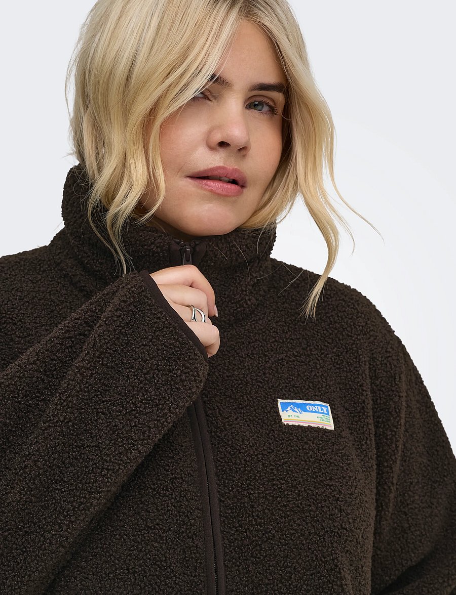 ONLY Carmakoma - CAREVA TEDDY JACKET OTW - kunstpelz - chocolate torte - 5