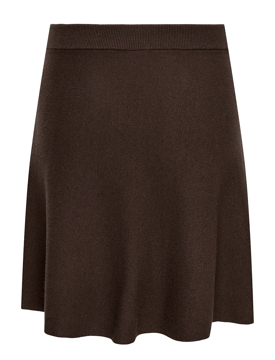ONLY Carmakoma - CARAMAR SKATER MINI SKIRT KNT - strickröcke - coffee bean - 2