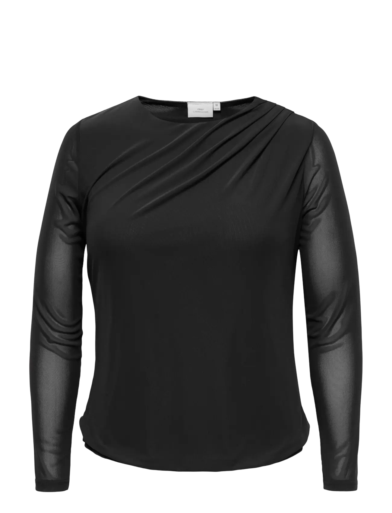 ONLY Carmakoma CARSARA L/S MESH TOP JRS - Long-sleeved tops - BLACK / black