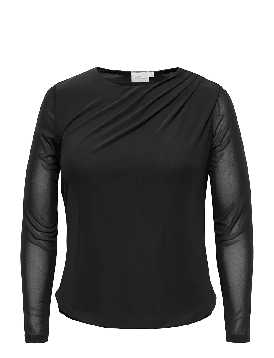 ONLY Carmakoma - CARSARA L/S MESH TOP JRS - black - 0