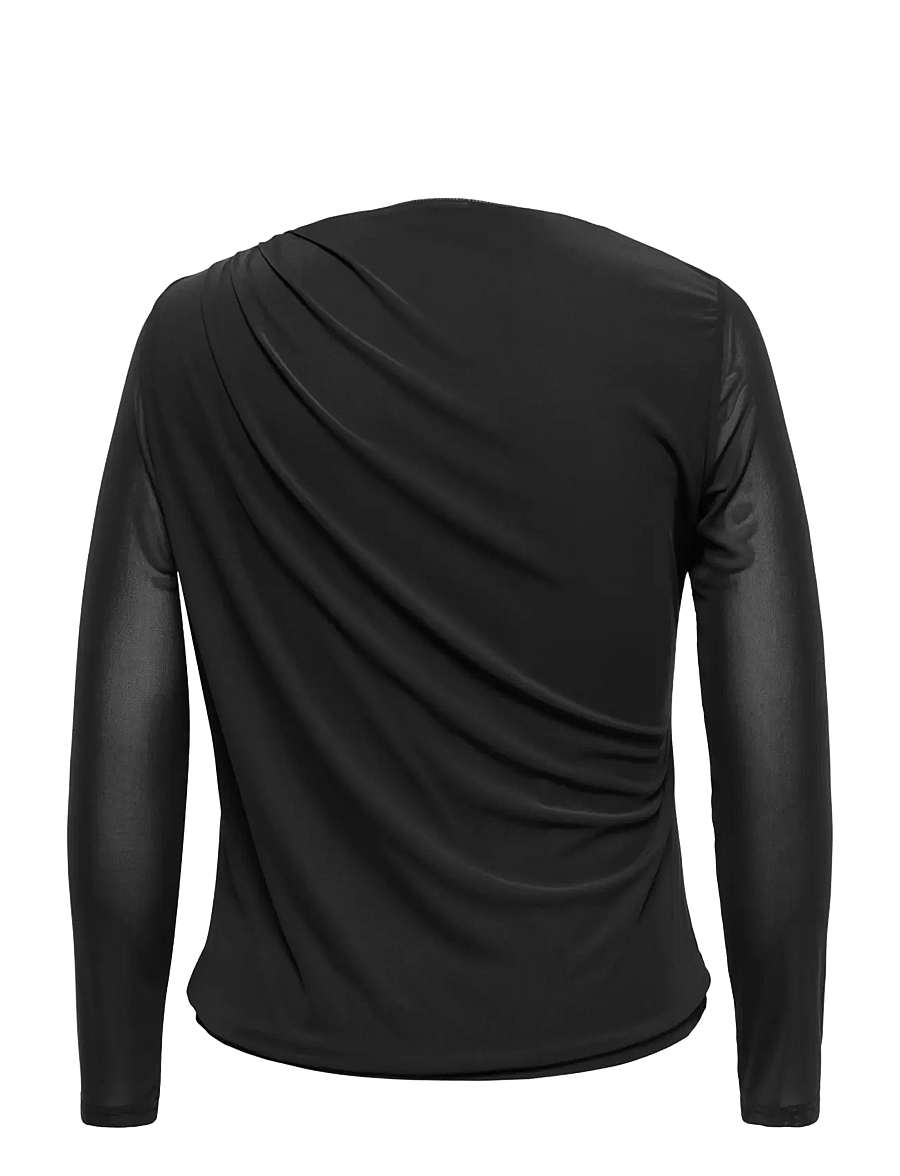 ONLY Carmakoma - CARSARA L/S MESH TOP JRS - black - 1