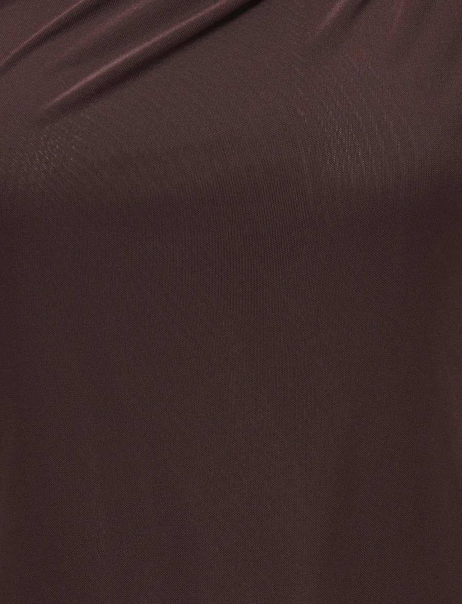 ONLY Carmakoma - CARSARA L/S MESH TOP JRS - chocolate torte - 2