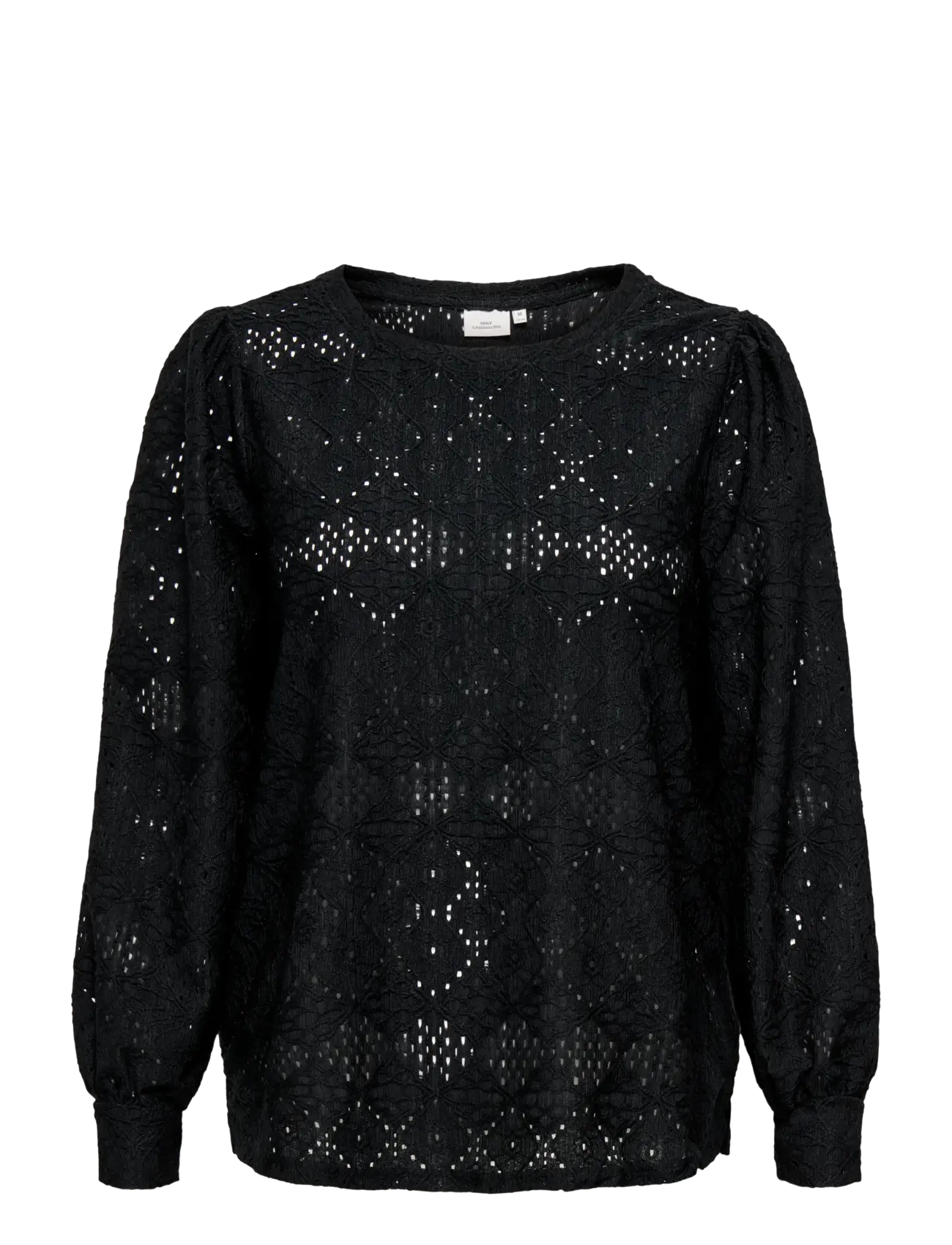 ONLY Carmakoma - CARHELLEN L/S O-NECK BLOUSE JRS BF - langärmelige blusen - black - 1