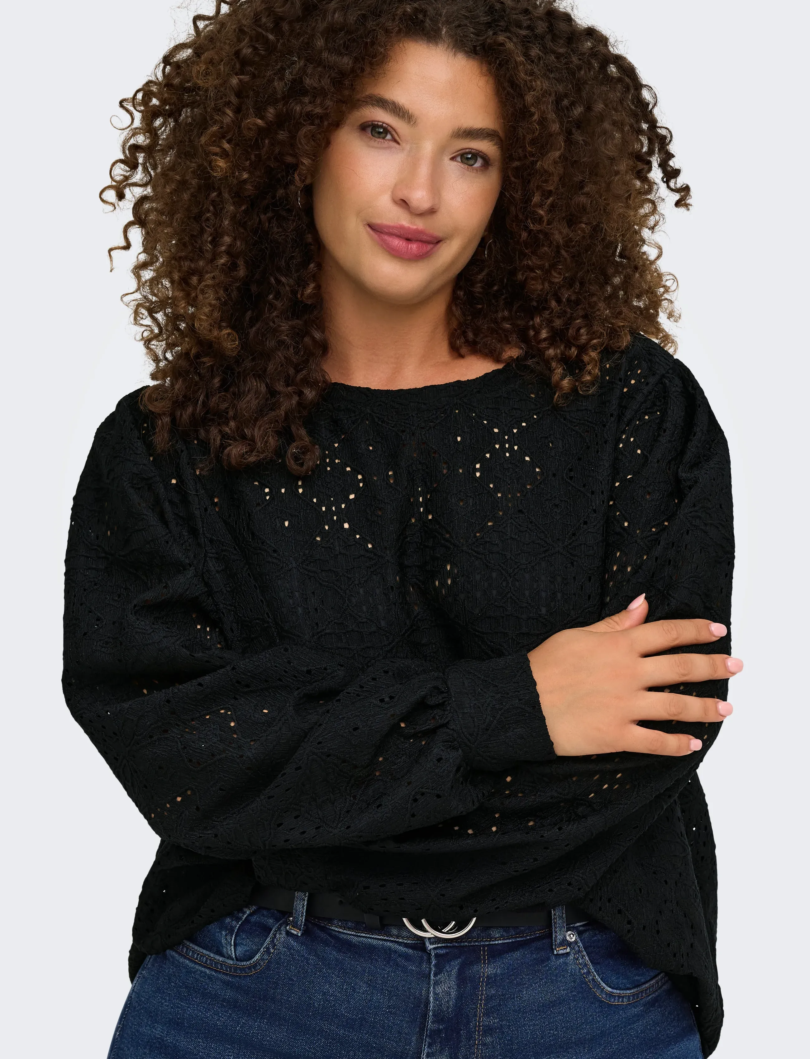 ONLY Carmakoma Carhellen L/S O-Neck Blouse Jrs Bf skjortor & blusar dam – bild 4