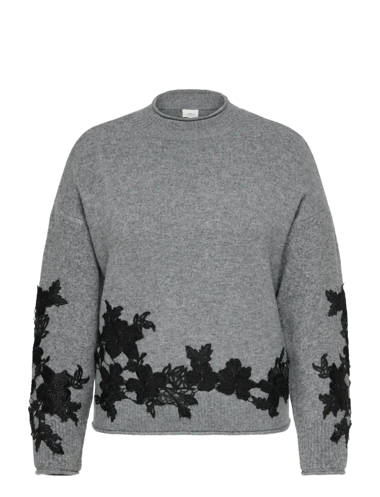 ONLY Carmakoma CARLISA LS HIGHNECK DETAIL KNT - Jumpers - MEDIUM GREY MELANGE / grey